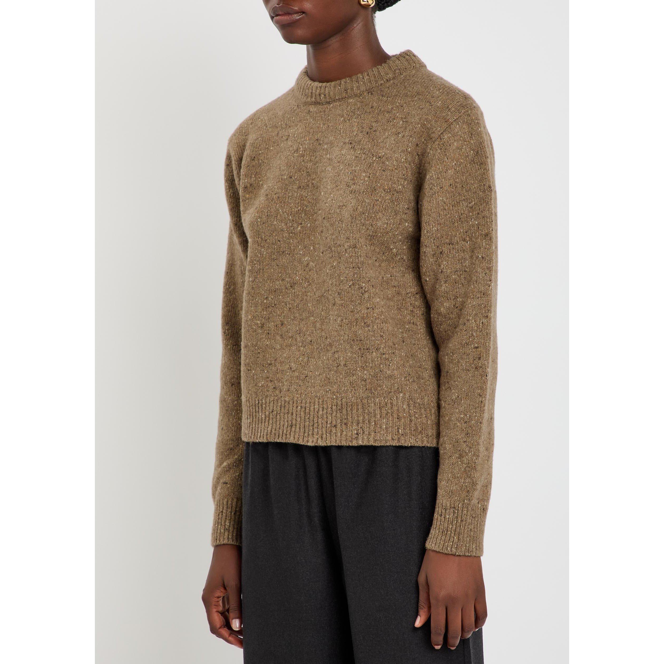 LIGHT BROWN - Rohe - FITTED MOULINÉ CREWNECK - 2