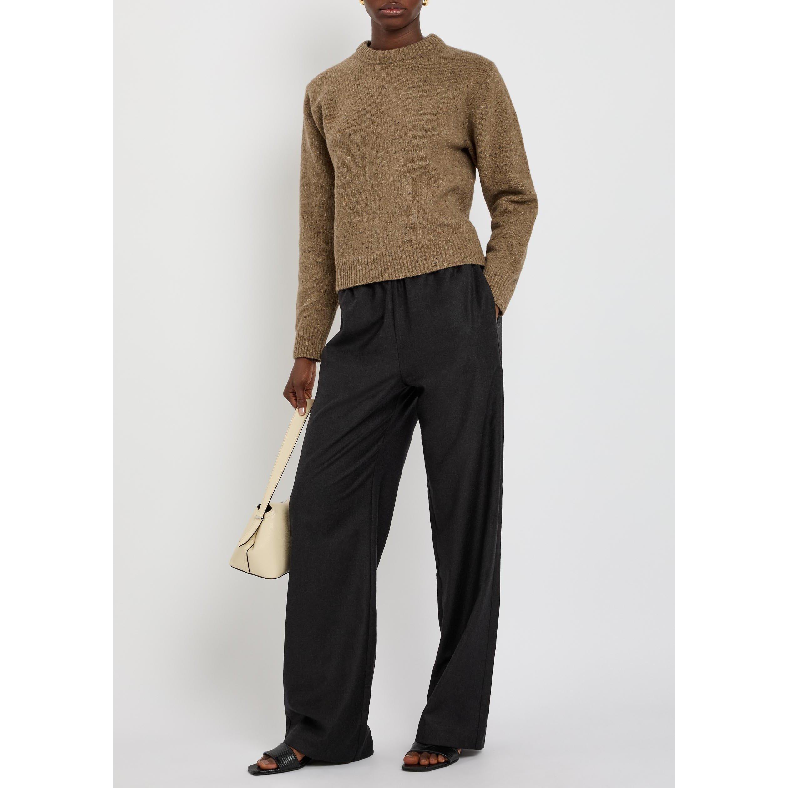 LIGHT BROWN - Rohe - FITTED MOULINÉ CREWNECK - 5