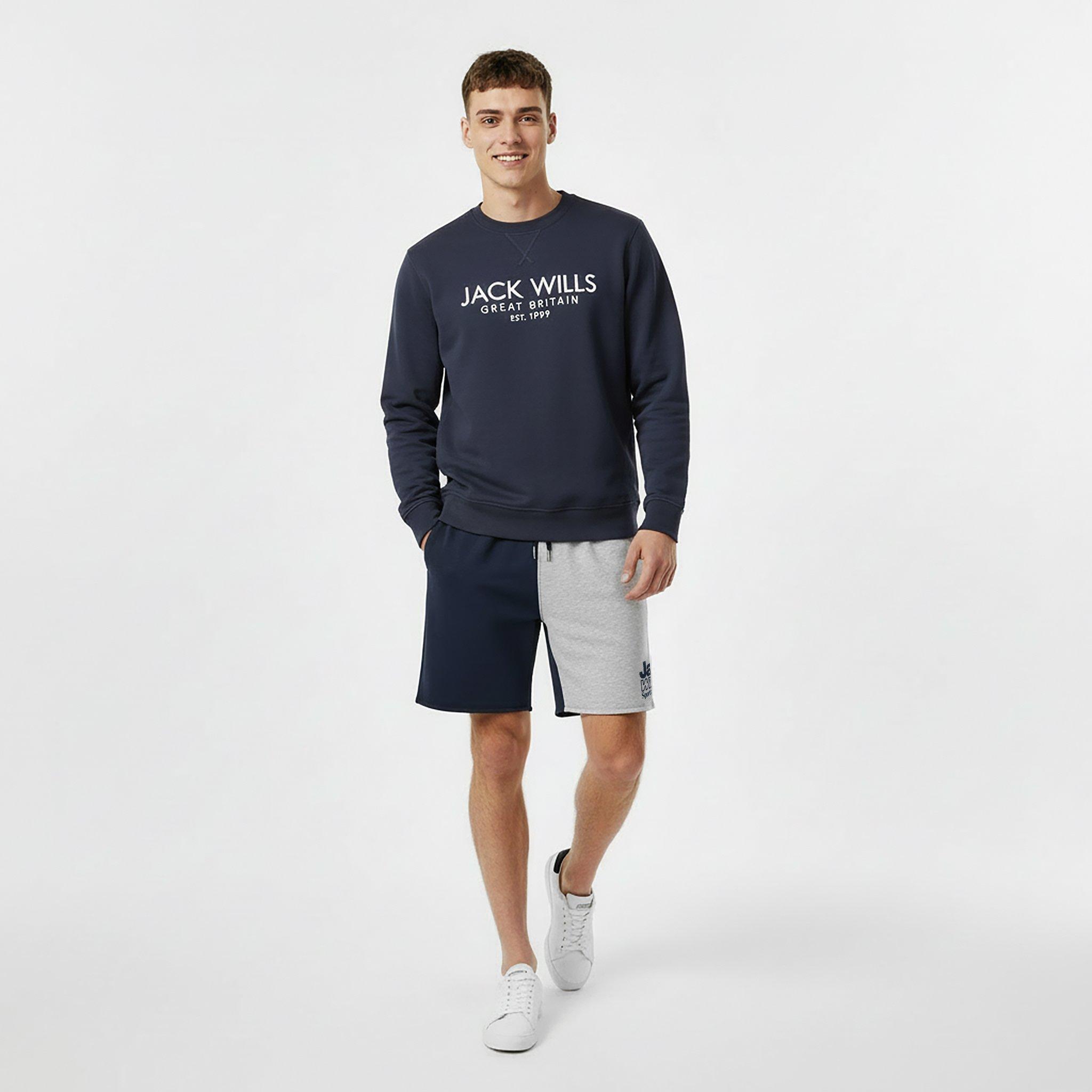 Nachtelijke hemel - Jack Wills - Men's JW Cut and Sew Fleece Jogger Shorts - 5
