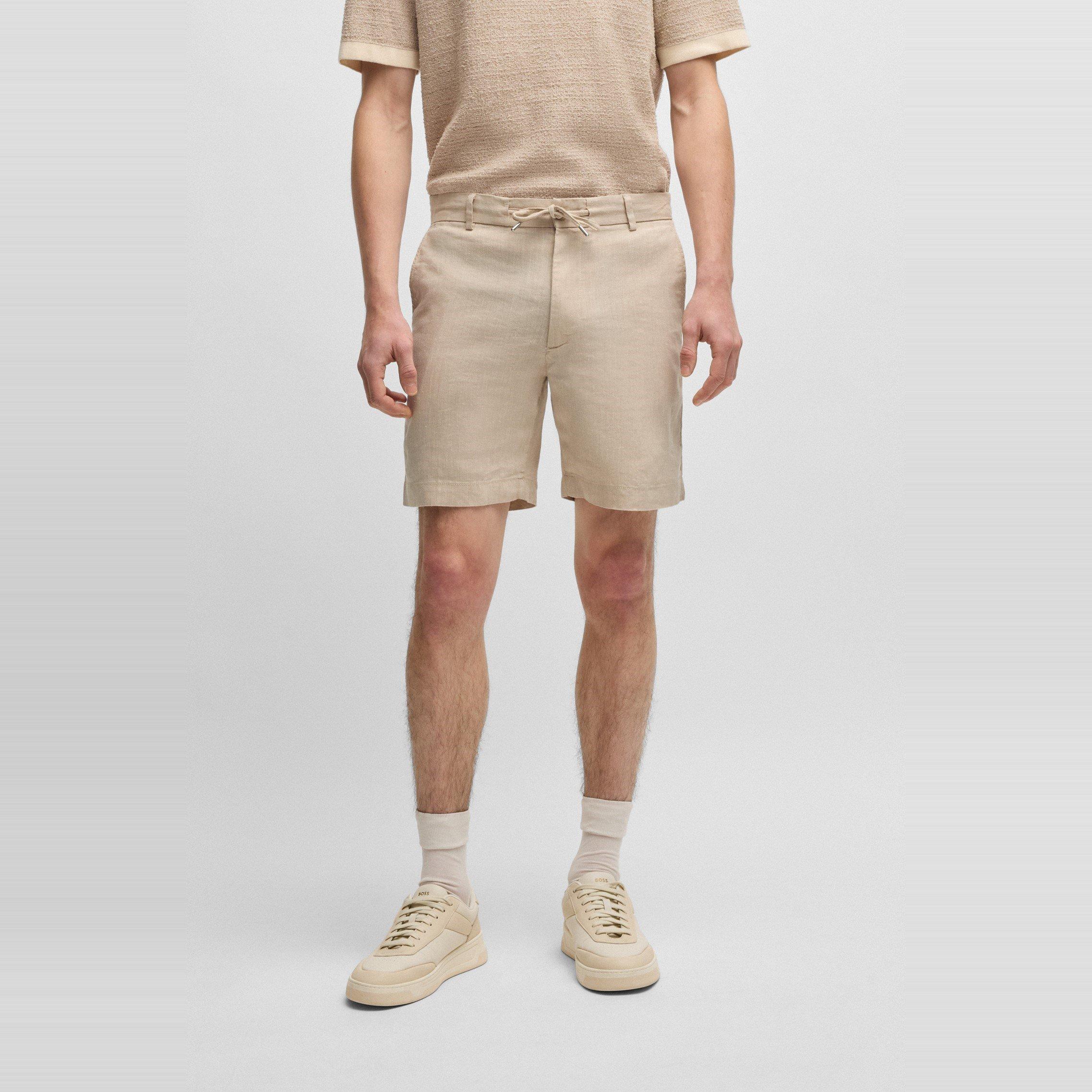 Light Beige 275 - Boss - Men's Lightweight Mid Length Chino Shorts - 2