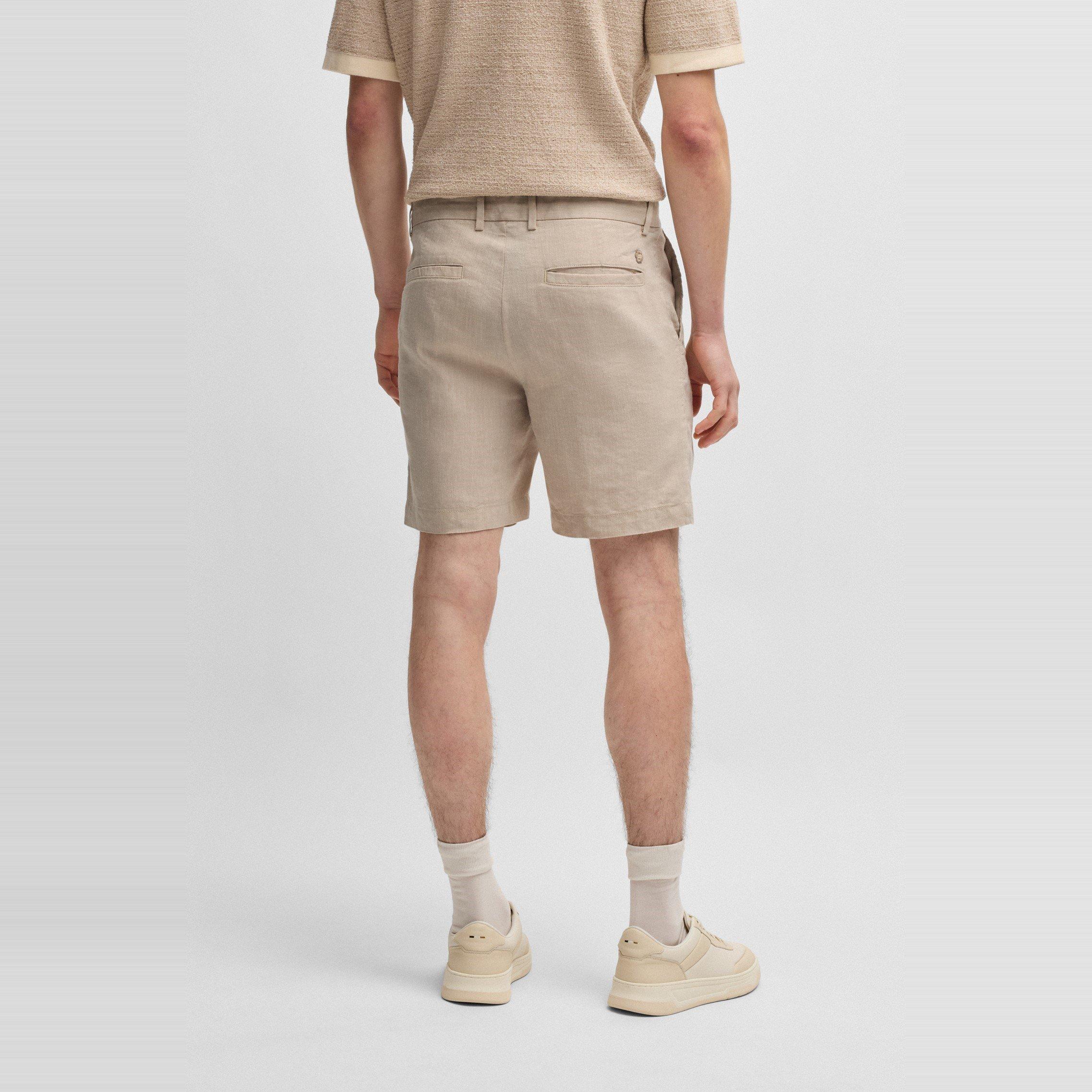 Light Beige 275 - Boss - Men's Lightweight Mid Length Chino Shorts - 3