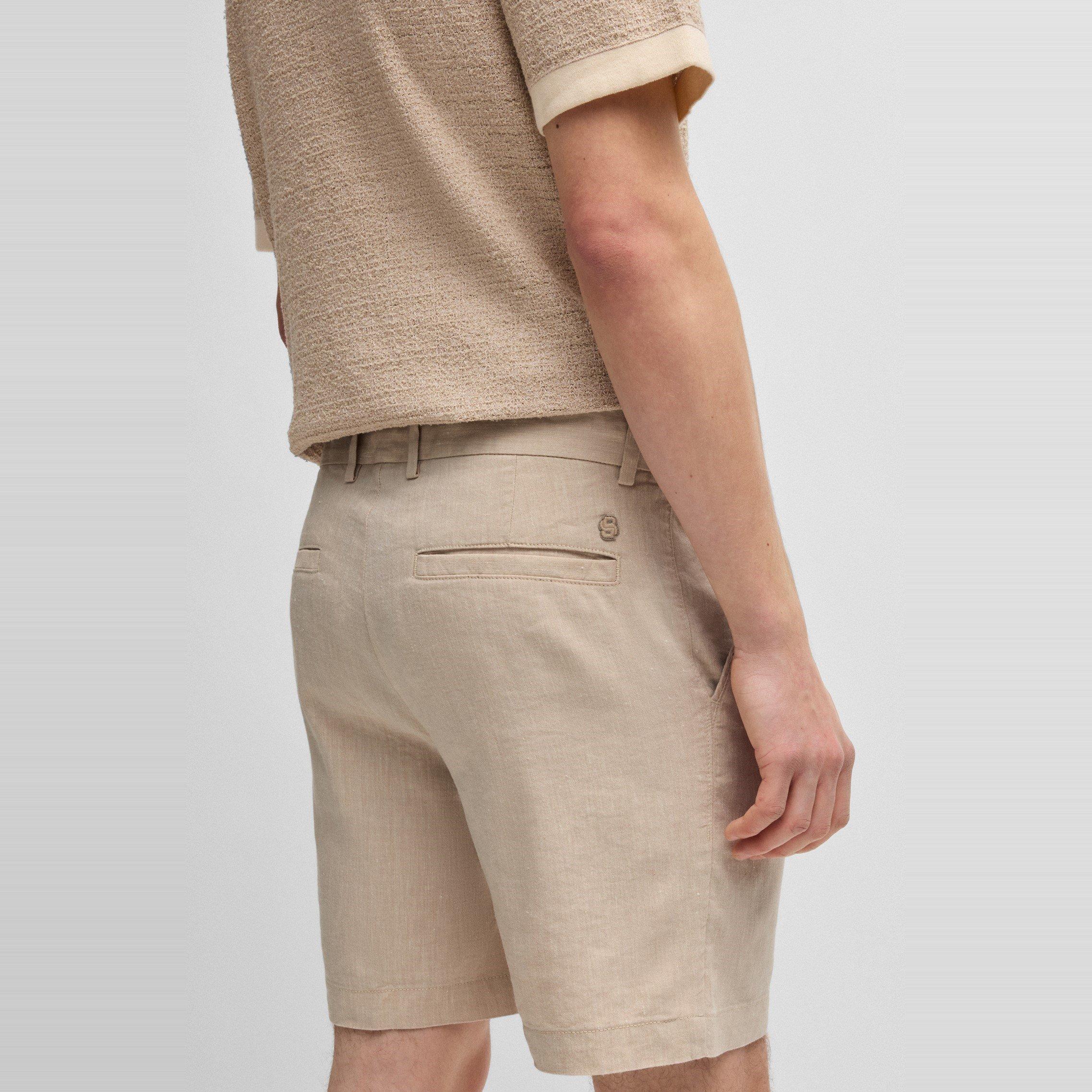 Light Beige 275 - Boss - Men's Lightweight Mid Length Chino Shorts - 4