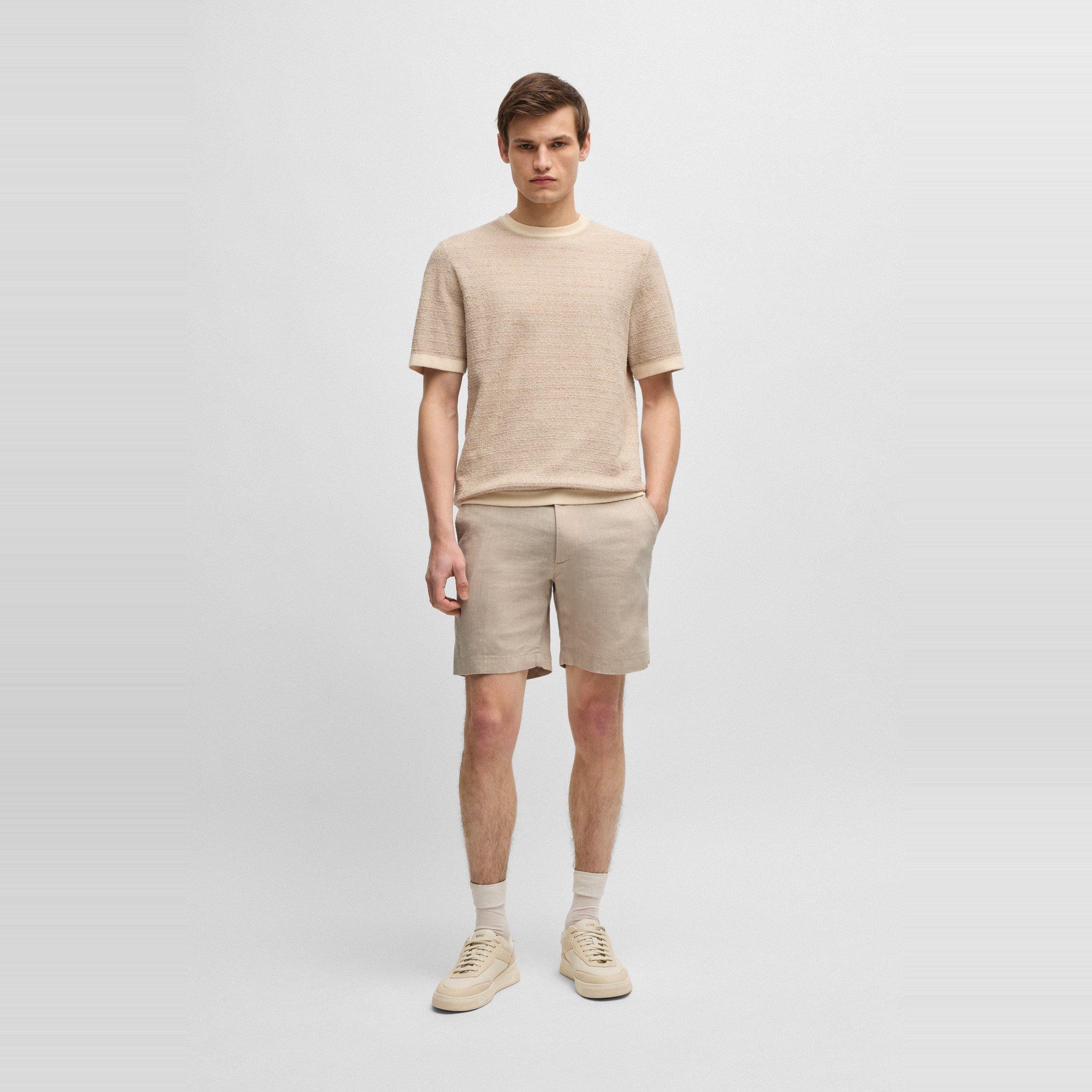 Light Beige 275 - Boss - Men's Lightweight Mid Length Chino Shorts - 5