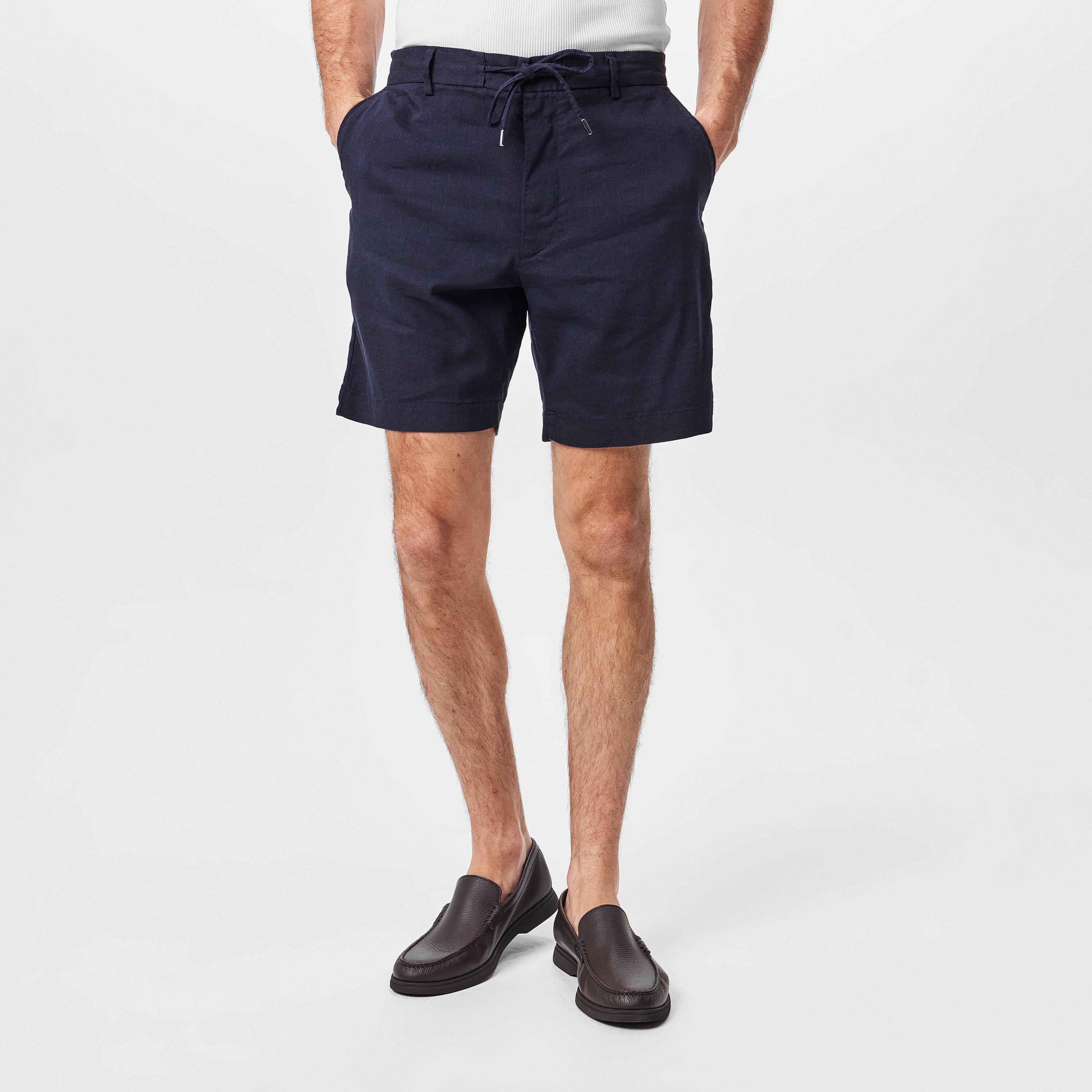 Dark Blue 405 - Boss - Men's Lightweight Mid Length Chino Shorts - 3