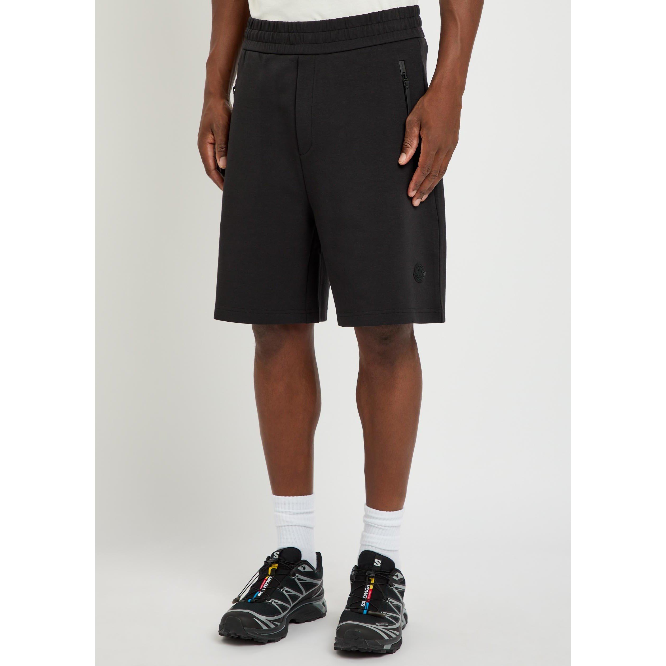 BLACK - Moncler - Men's Cotton Wide-Leg Jogger Shorts - 2