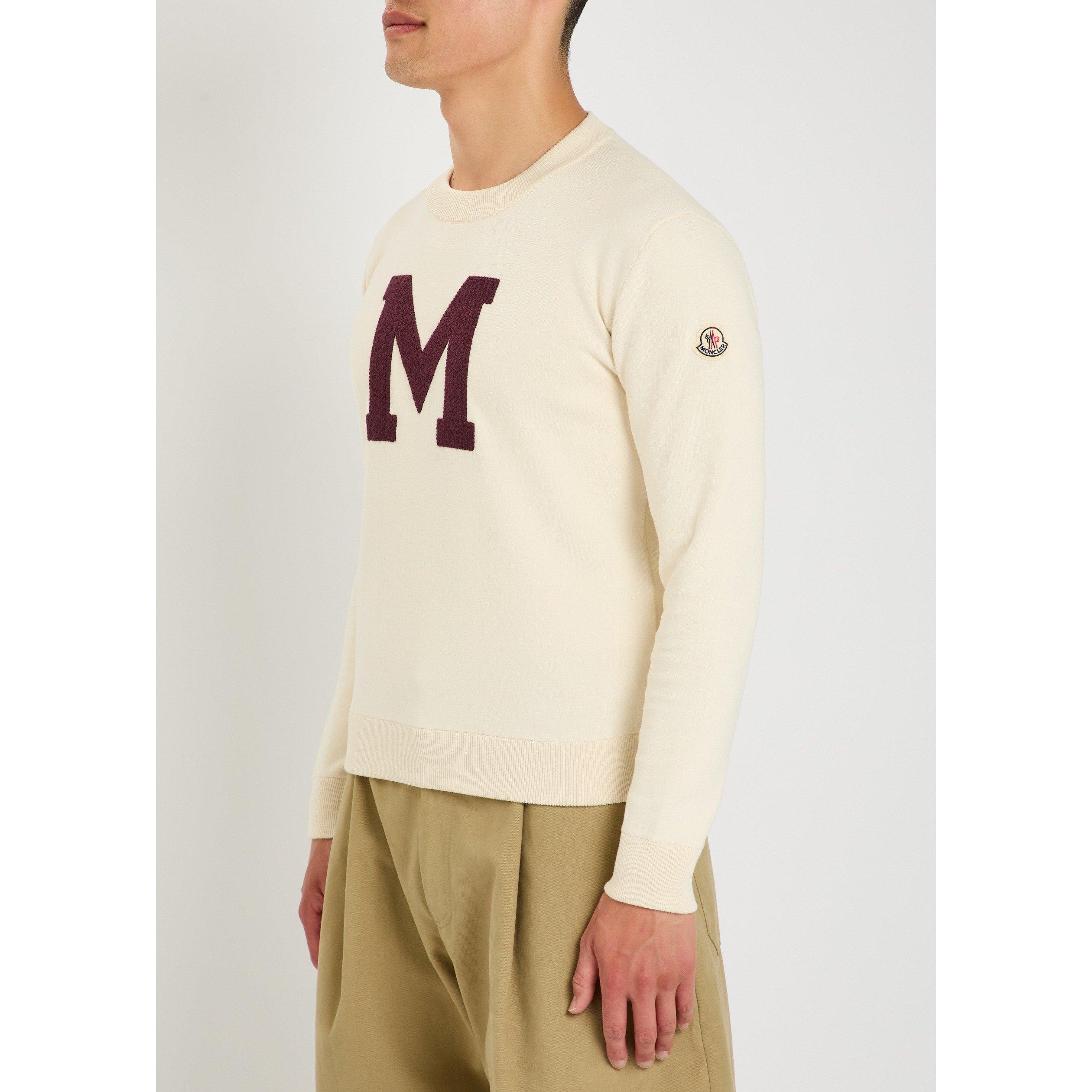 CREAM - Moncler - Men's Cotton Slim-Fit Crew-Neck Jumper - 2
