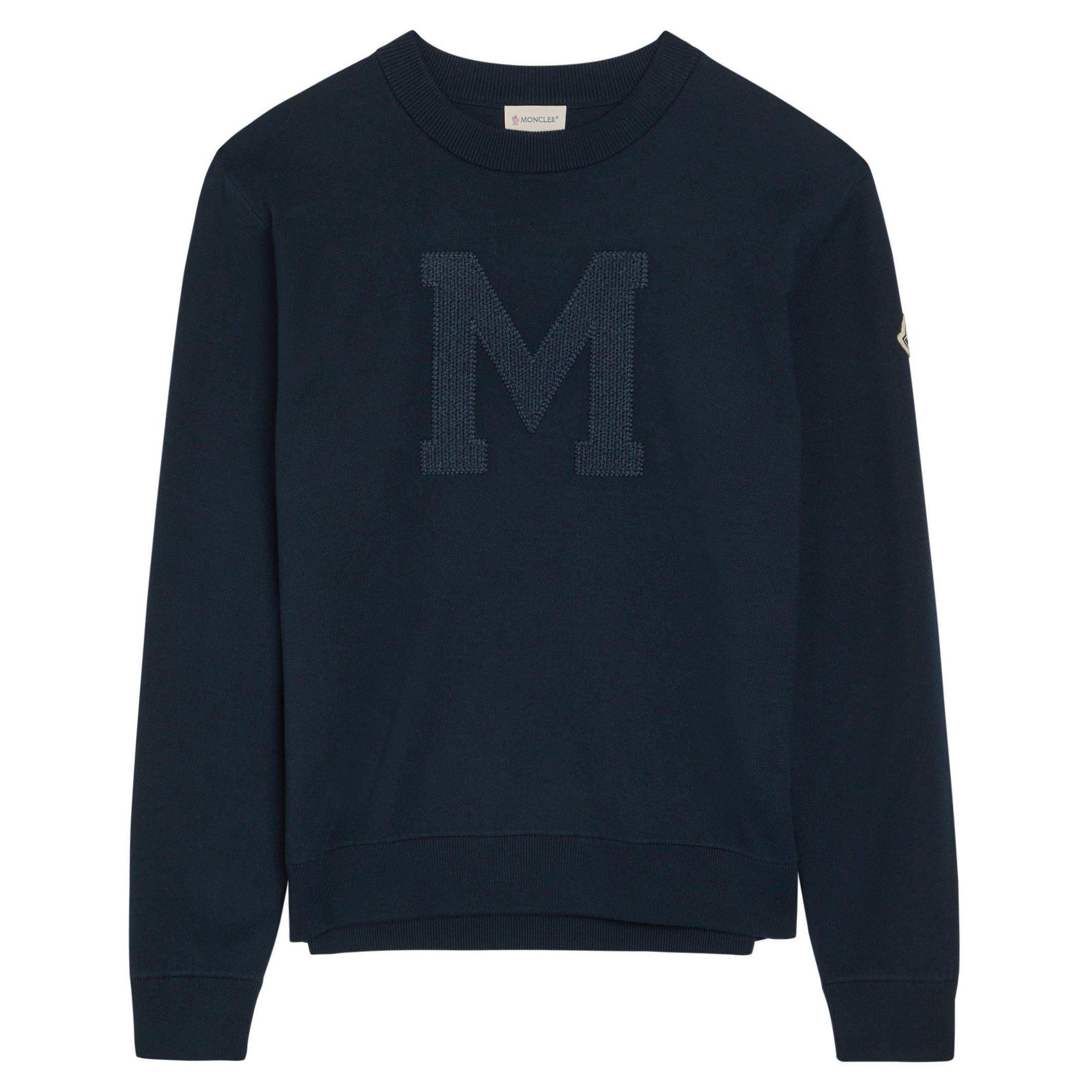 BLUE - Moncler - MON M GRAPHIC KNIT CREW M