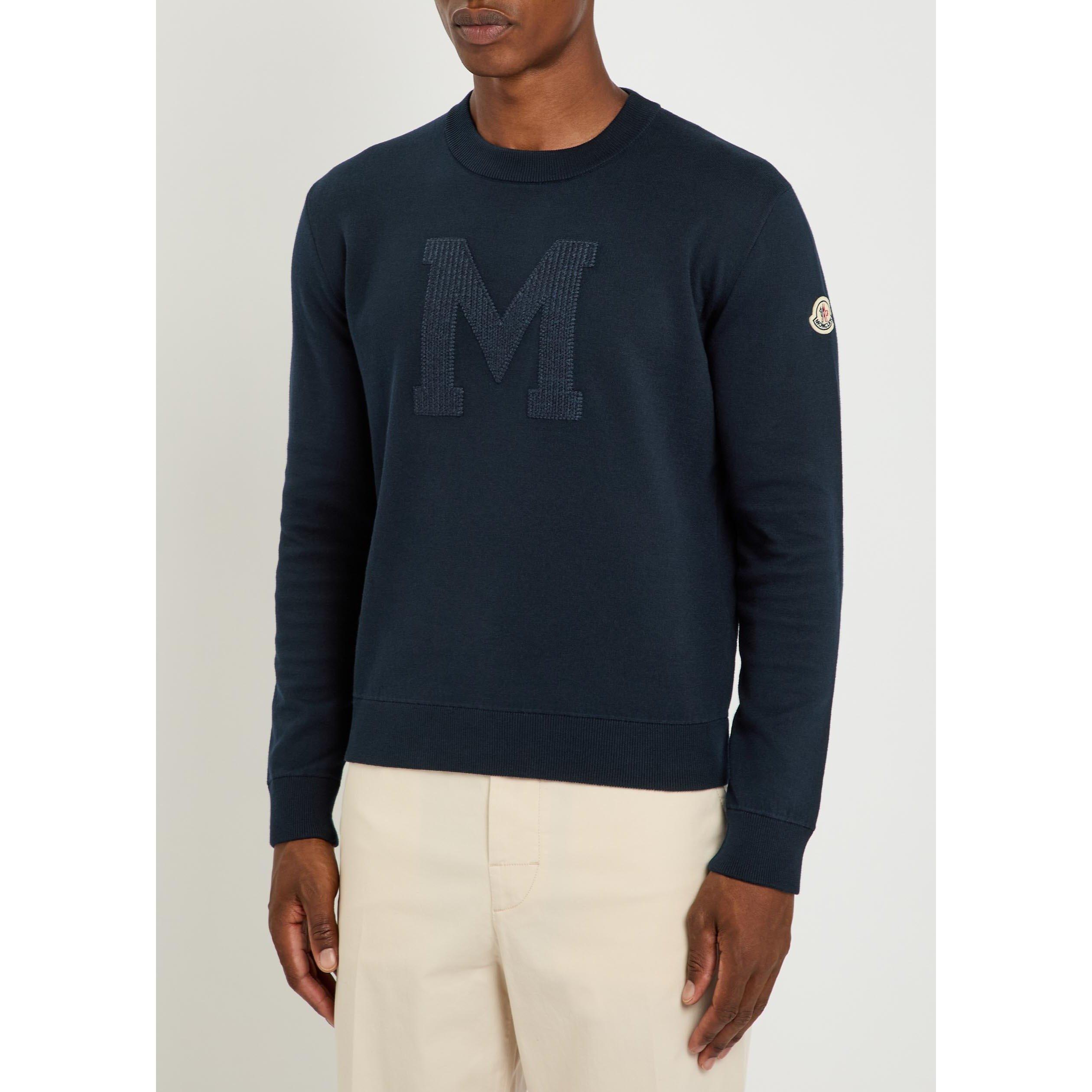BLUE - Moncler - MON M GRAPHIC KNIT CREW MNQ - 2