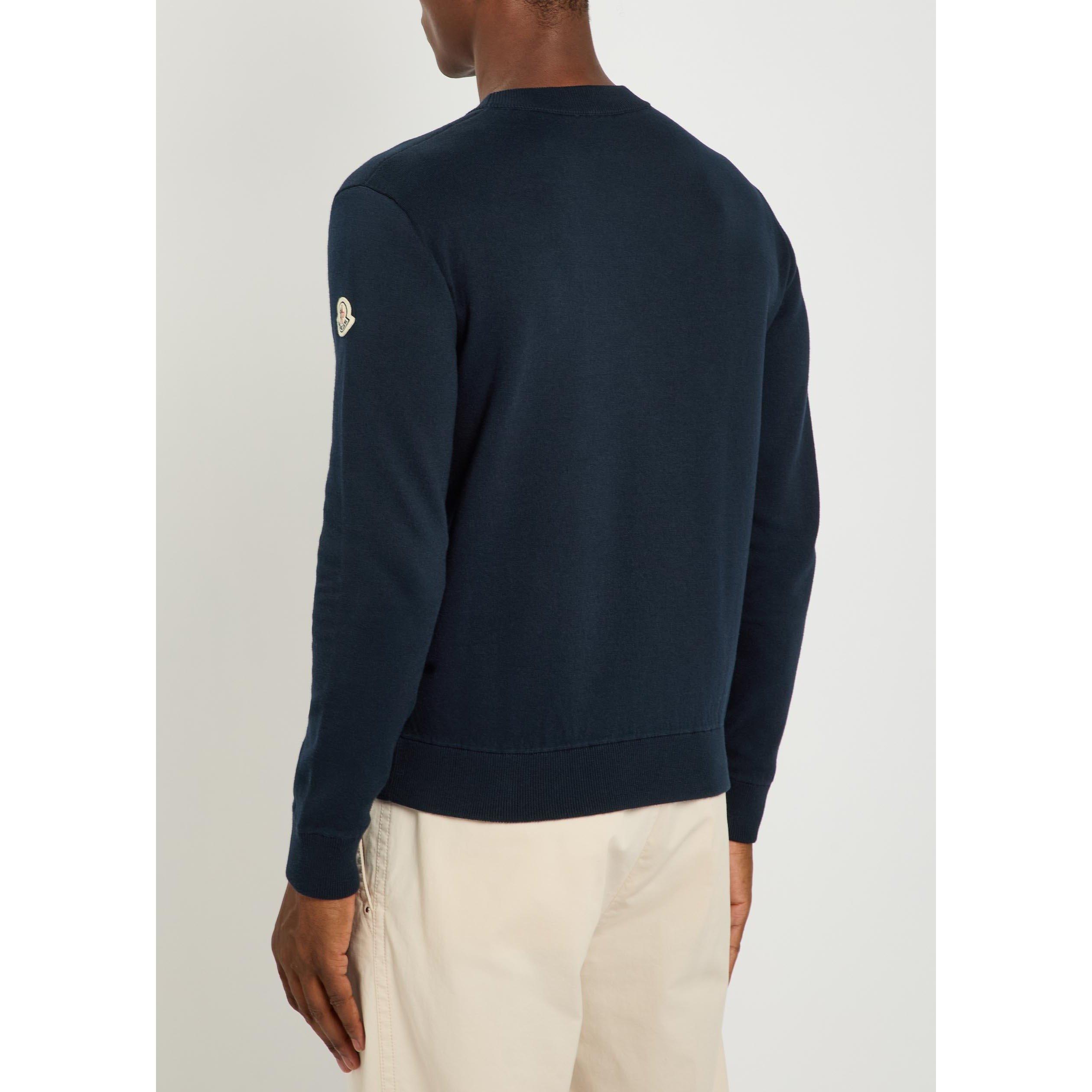 BLUE - Moncler - MON M GRAPHIC KNIT CREW MNQ - 3