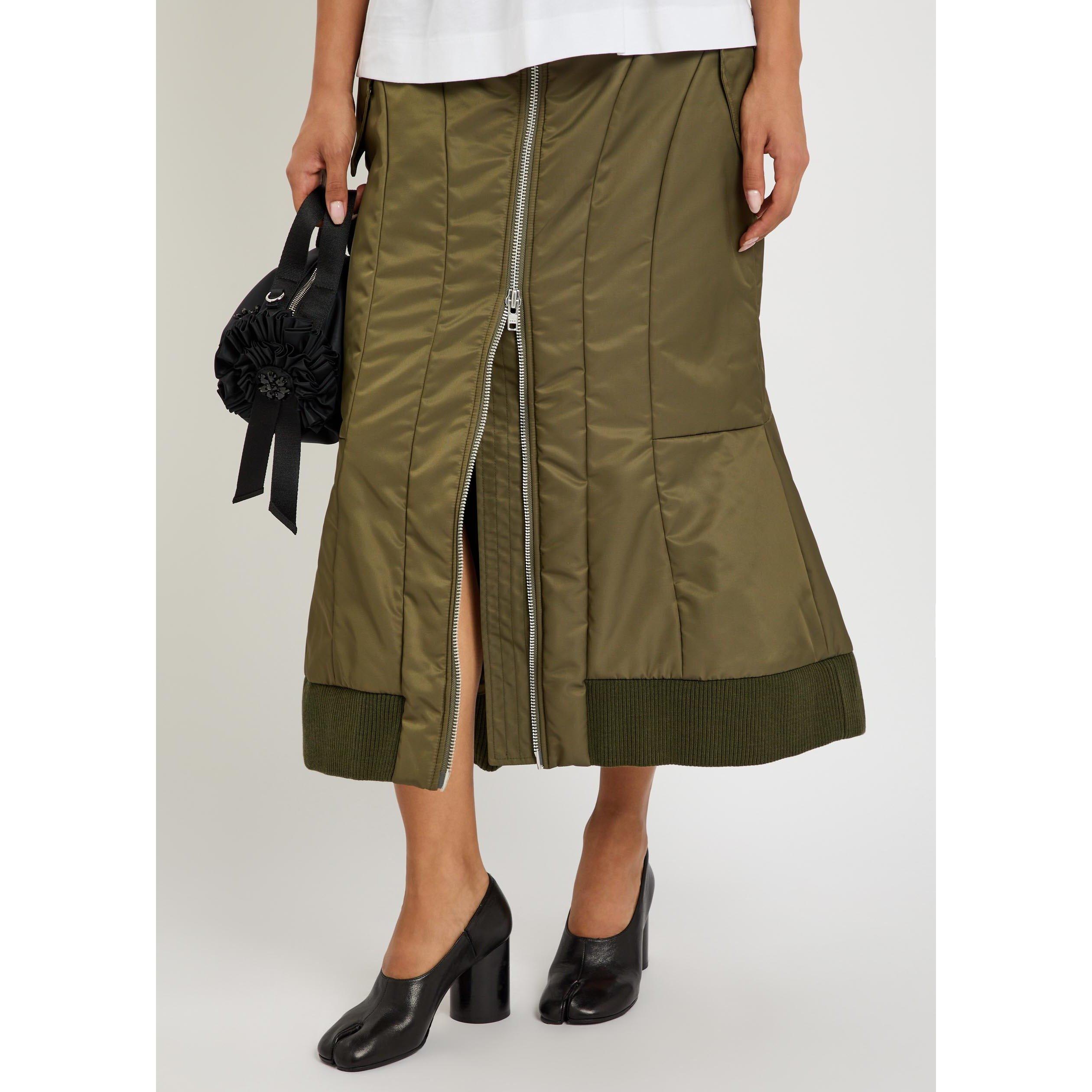 KHAKI - Simone Rocha - PADDED SCULPT BOMBER SKIRT - 4
