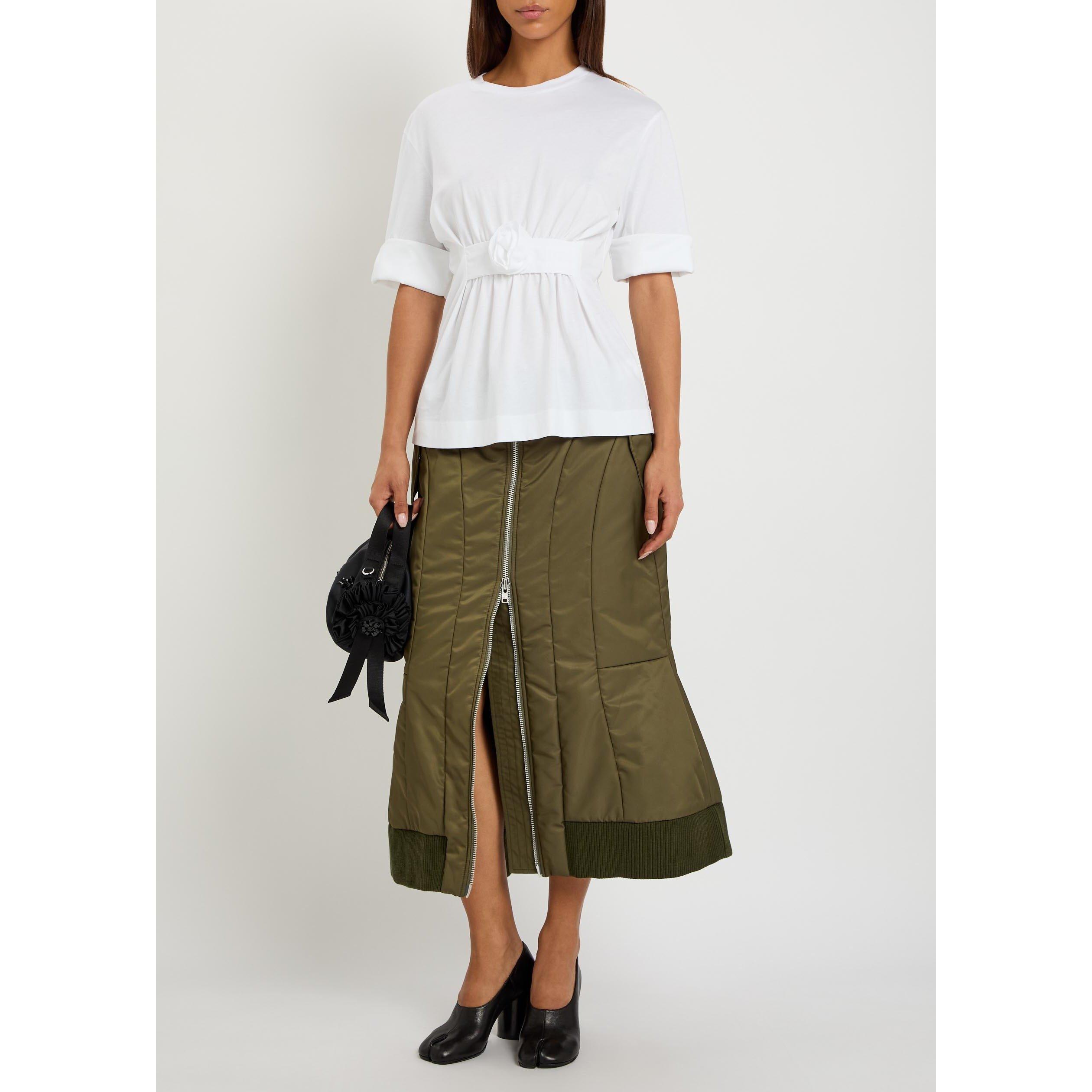 KHAKI - Simone Rocha - PADDED SCULPT BOMBER SKIRT - 5