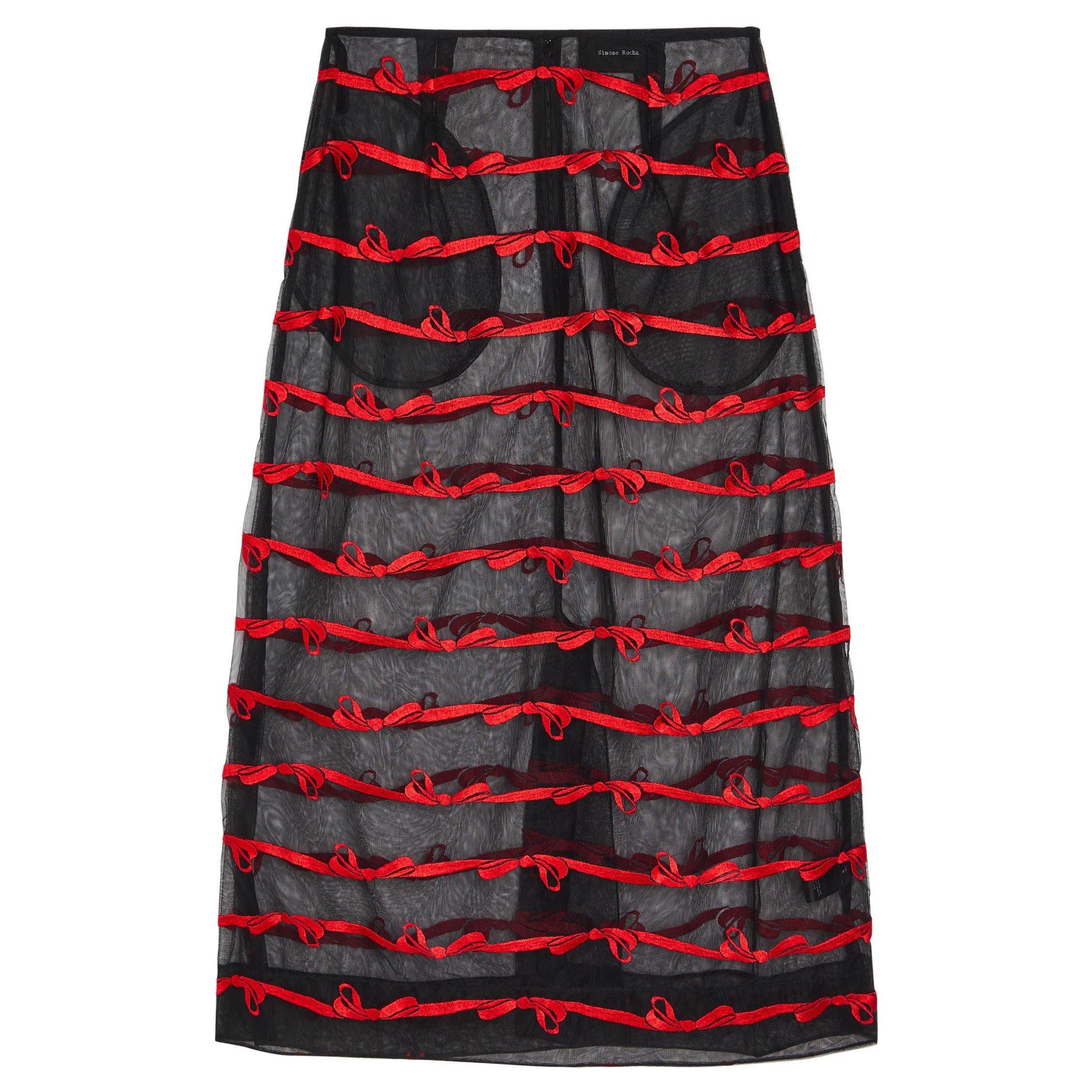 BLACK RED - Simone Rocha - RIPPLE SKIRT RED - 1