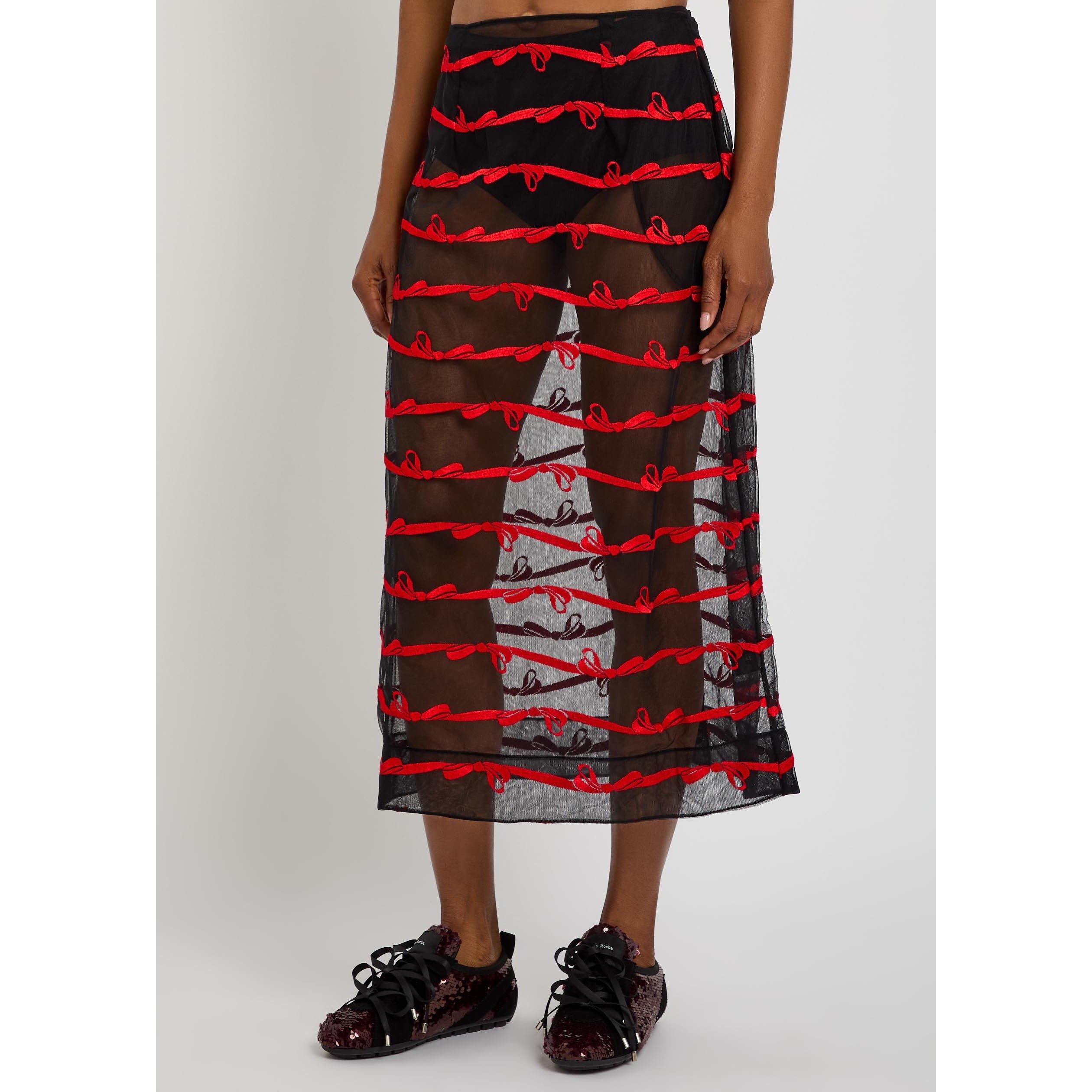 BLACK RED - Simone Rocha - RIPPLE SKIRT RED - 2