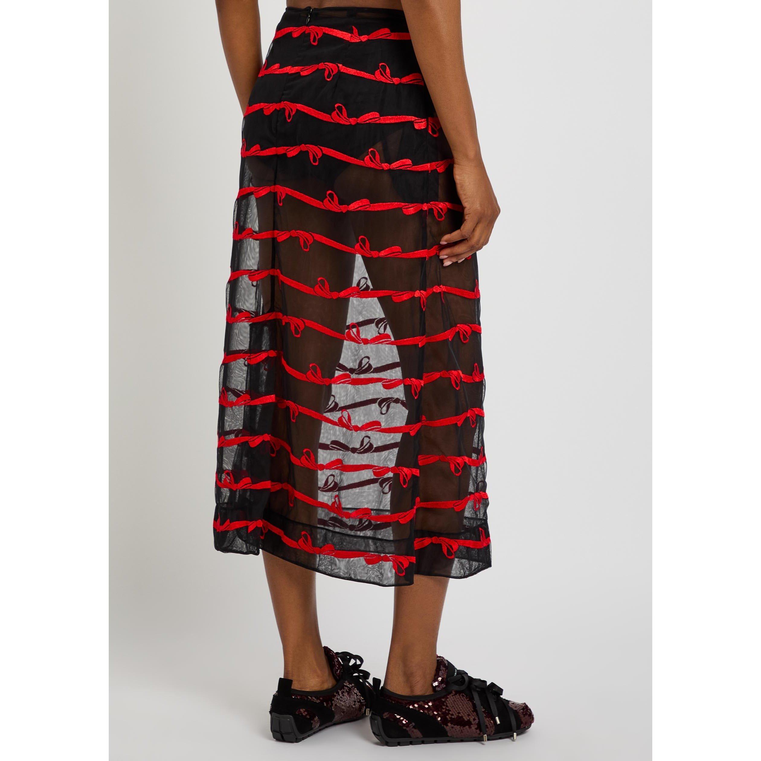 BLACK RED - Simone Rocha - RIPPLE SKIRT RED - 3