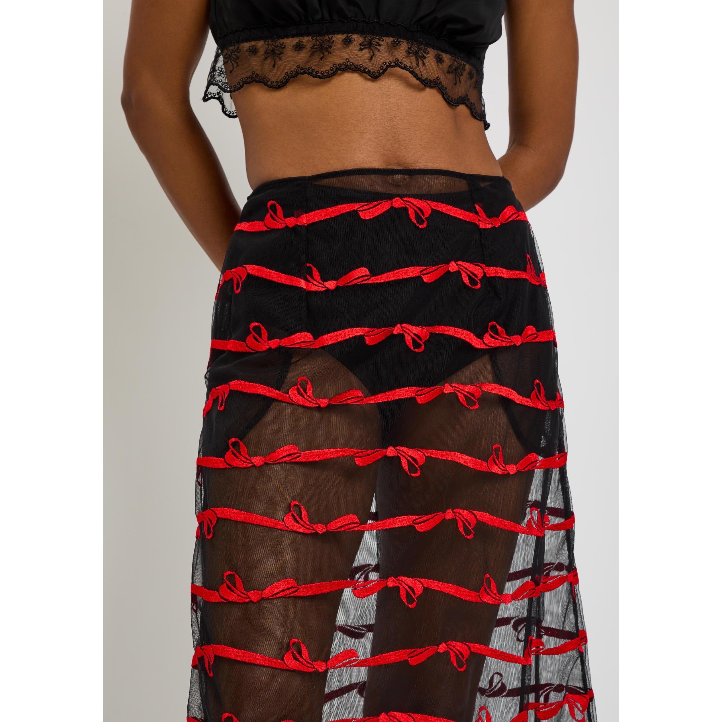 BLACK RED - Simone Rocha - RIPPLE SKIRT RED - 4