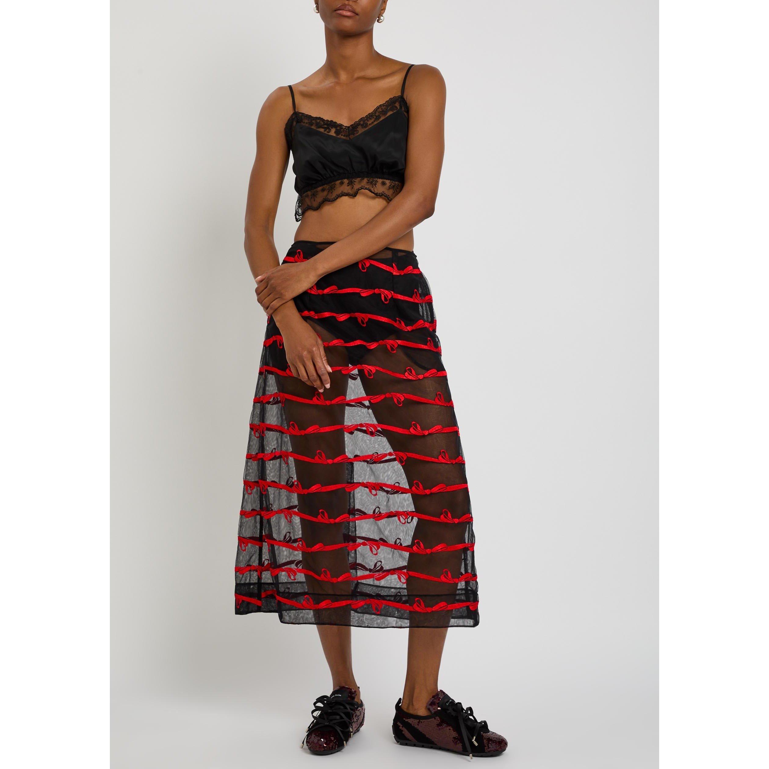 BLACK RED - Simone Rocha - RIPPLE SKIRT RED - 5