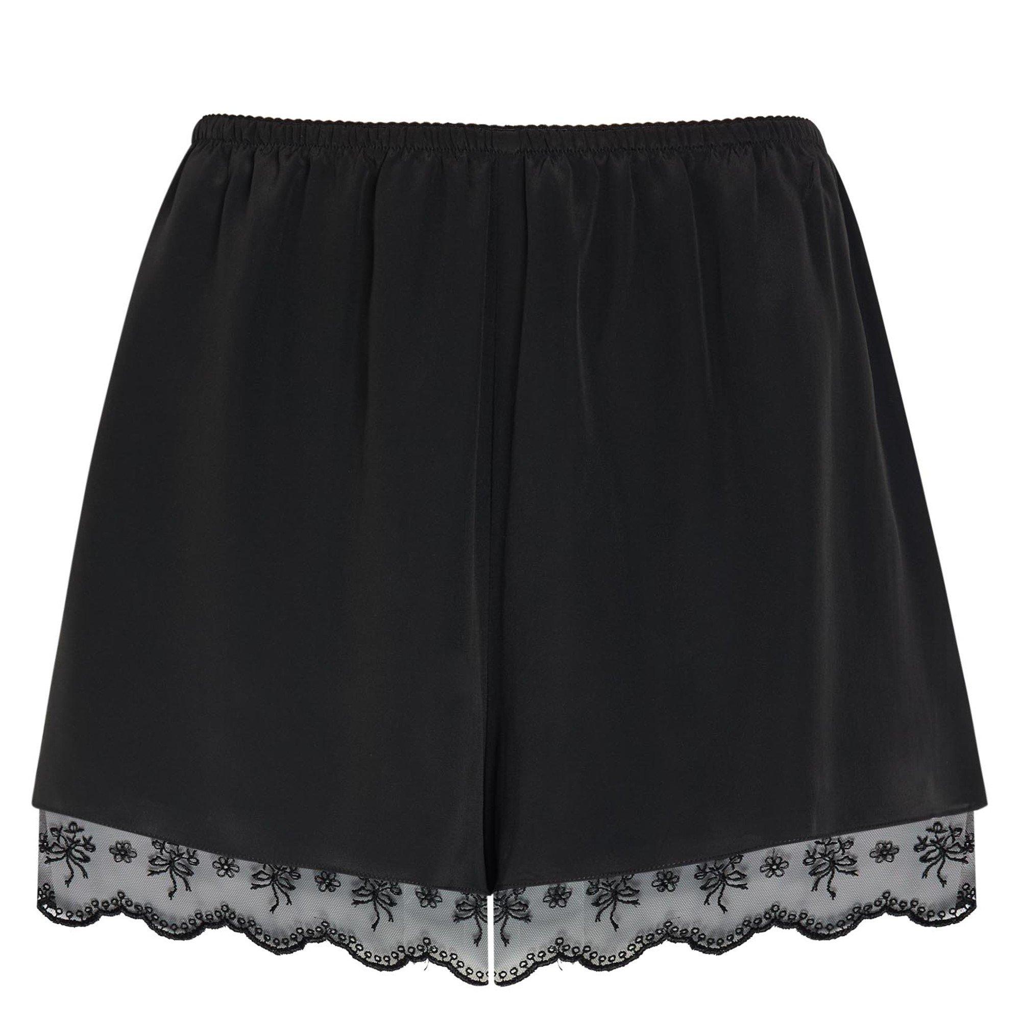 NO COLOUR - Simone Rocha - Women's Lace Trim Negligee Woven Shorts - 1