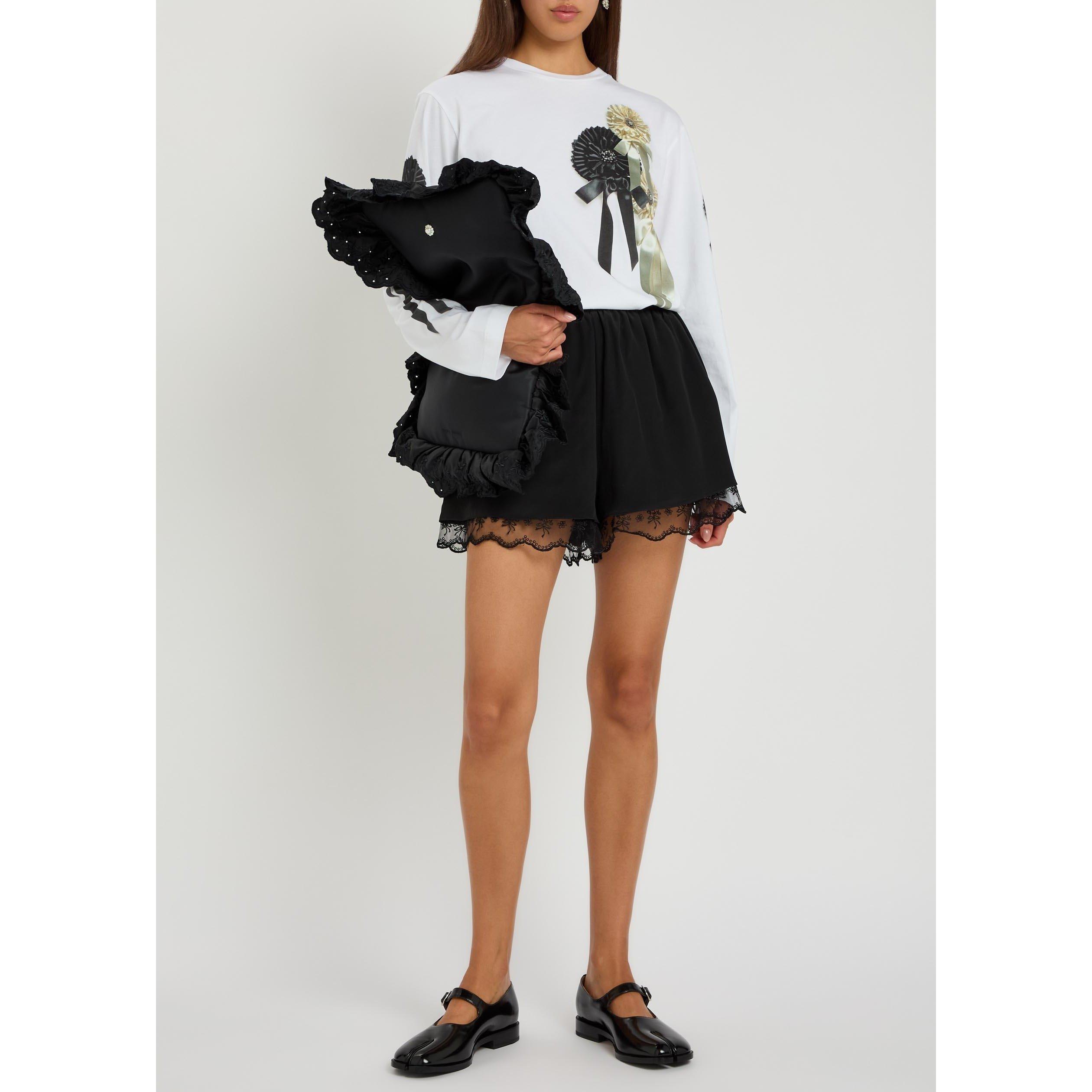 NO COLOUR - Simone Rocha - Women's Lace Trim Negligee Woven Shorts - 5