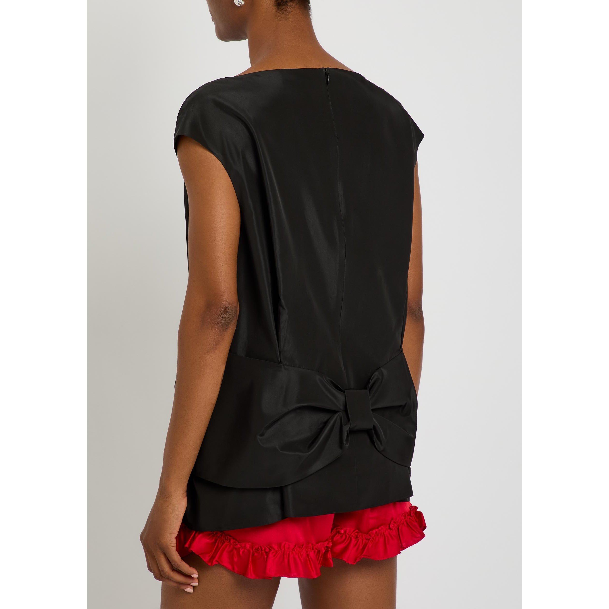 BLACK - Simone Rocha - BOXY PEPLUM BOW DETAIL TOP - 3
