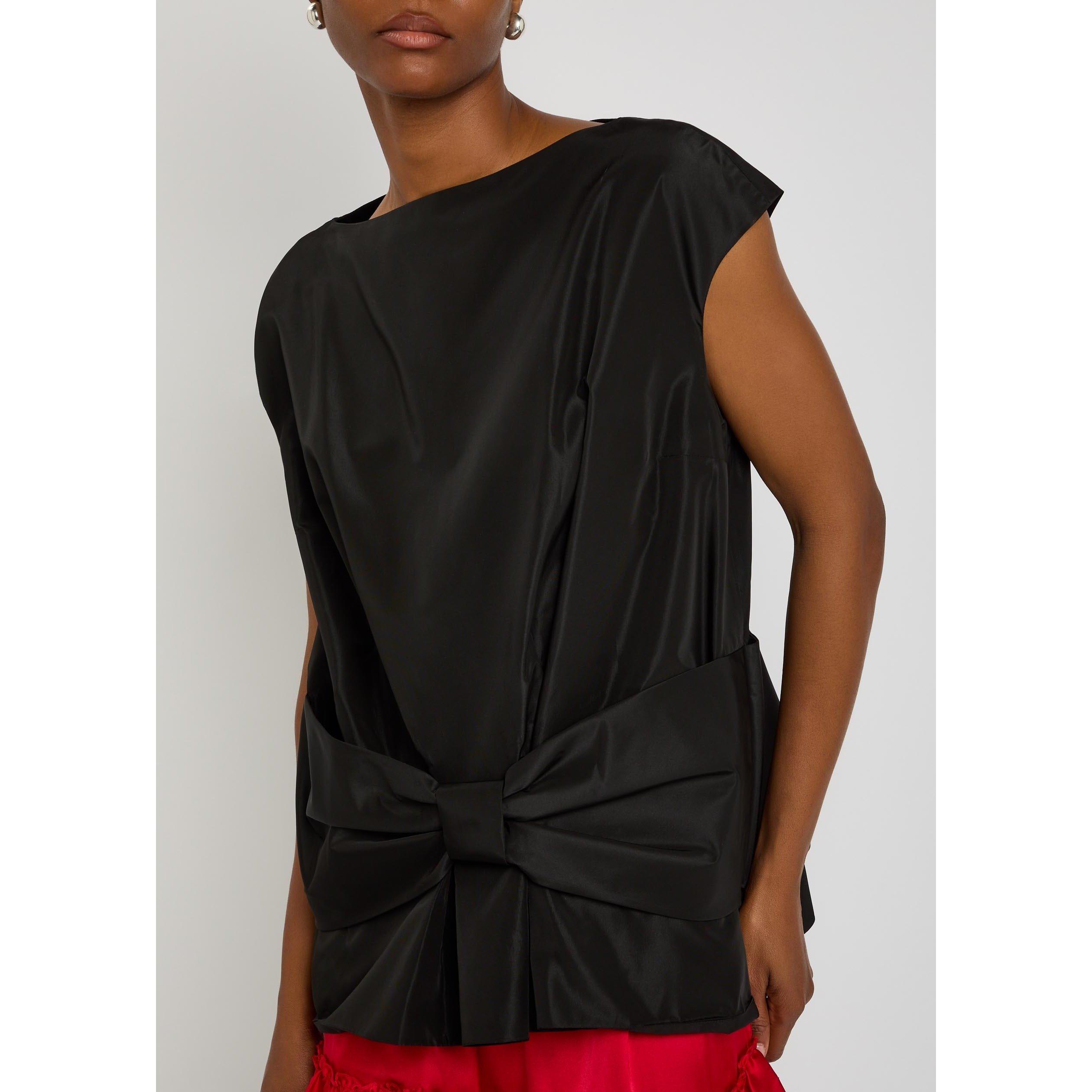 BLACK - Simone Rocha - BOXY PEPLUM BOW DETAIL TOP - 4