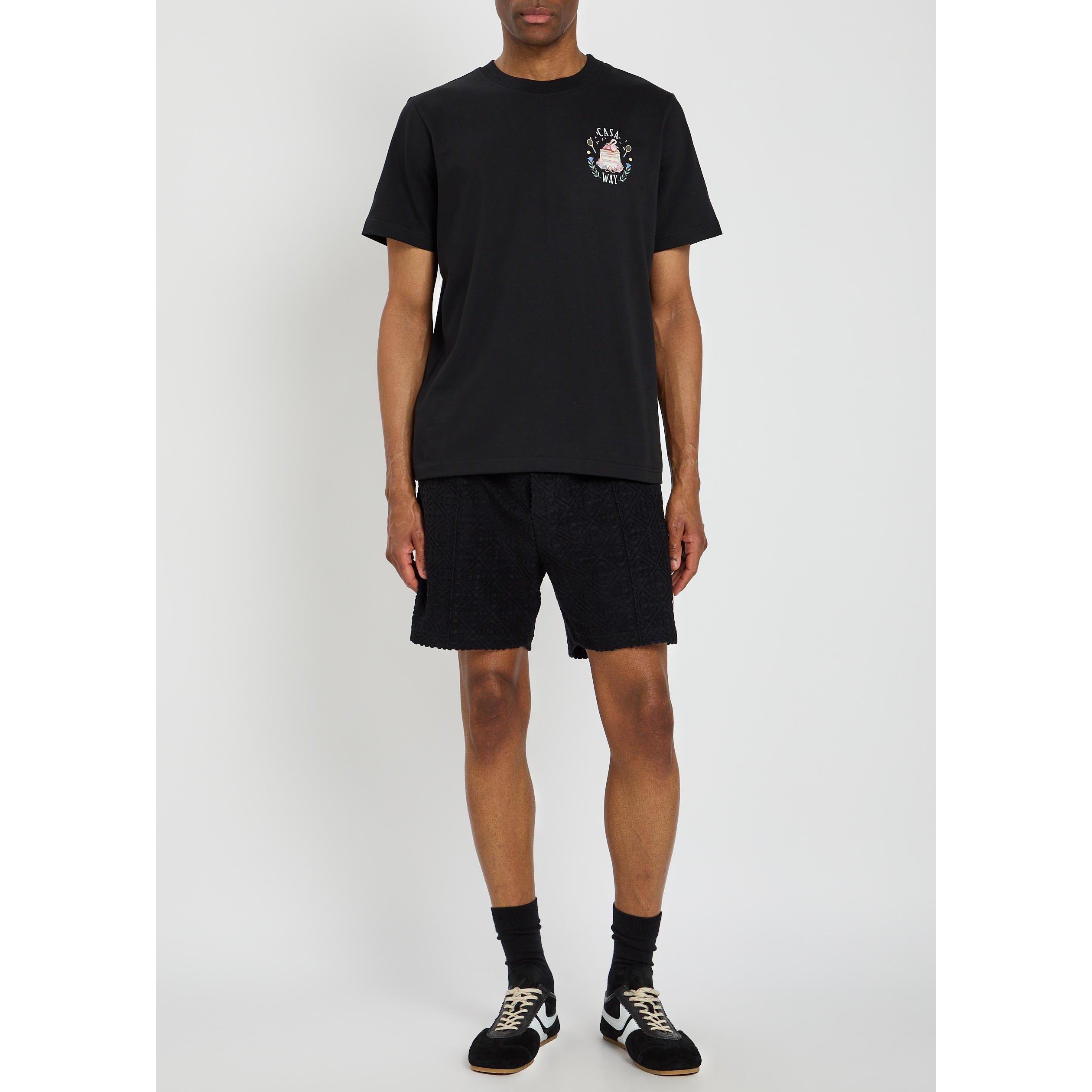 BLACK - Casablanca - Men's Cotton Jogger Shorts - 5