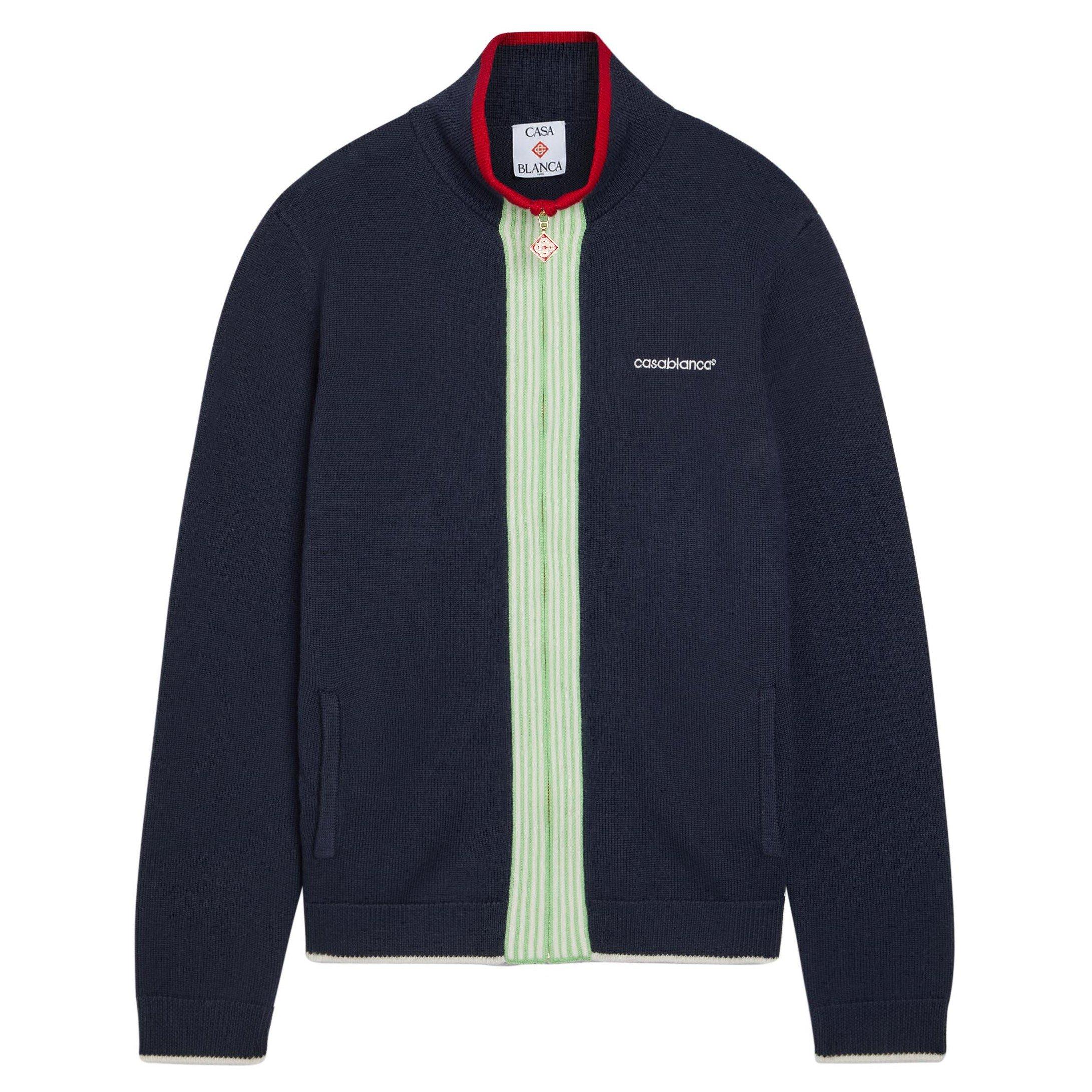 NAVY - Casablanca - Men's Merino Wool Track Jacket - 1