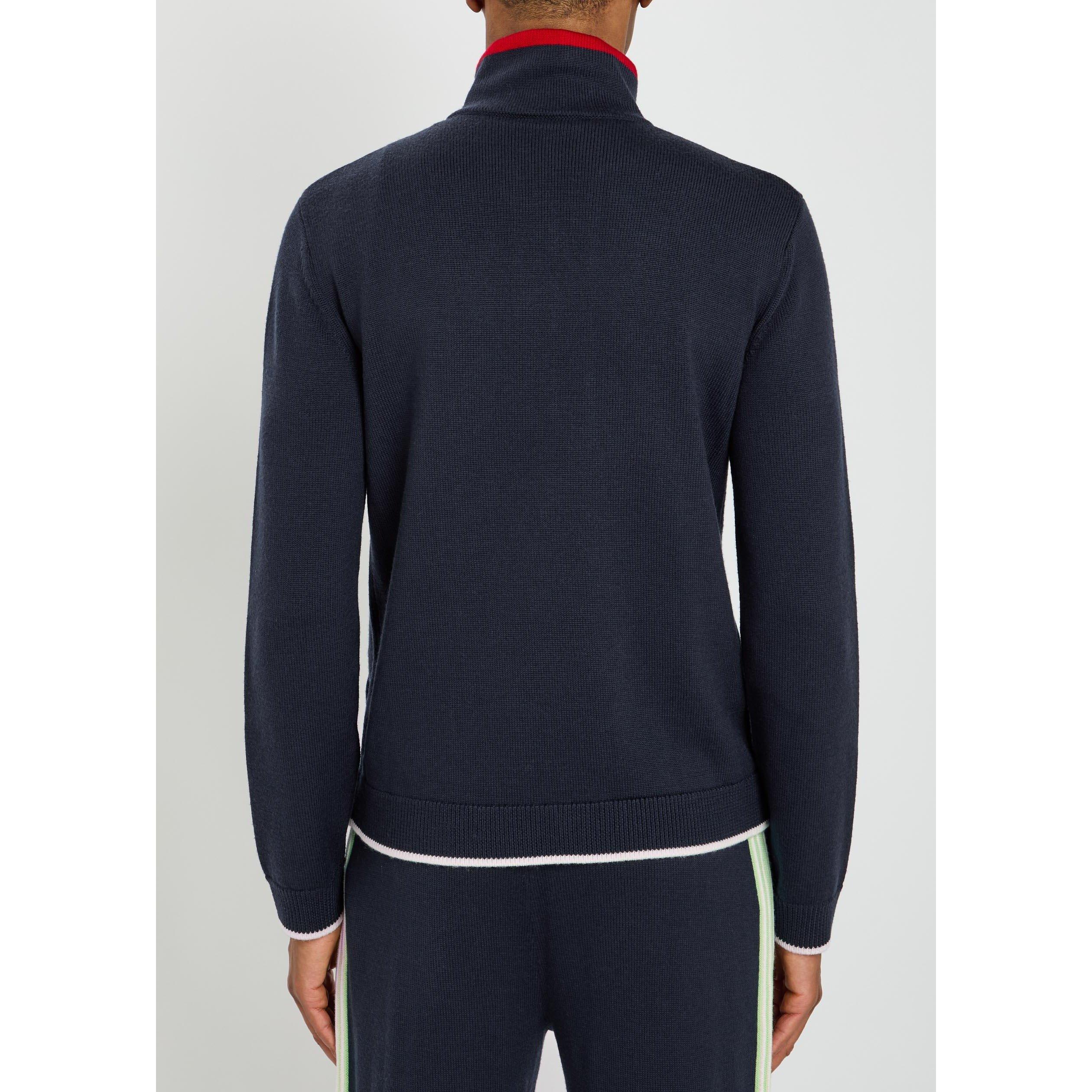 NAVY - Casablanca - Men's Merino Wool Track Jacket - 3