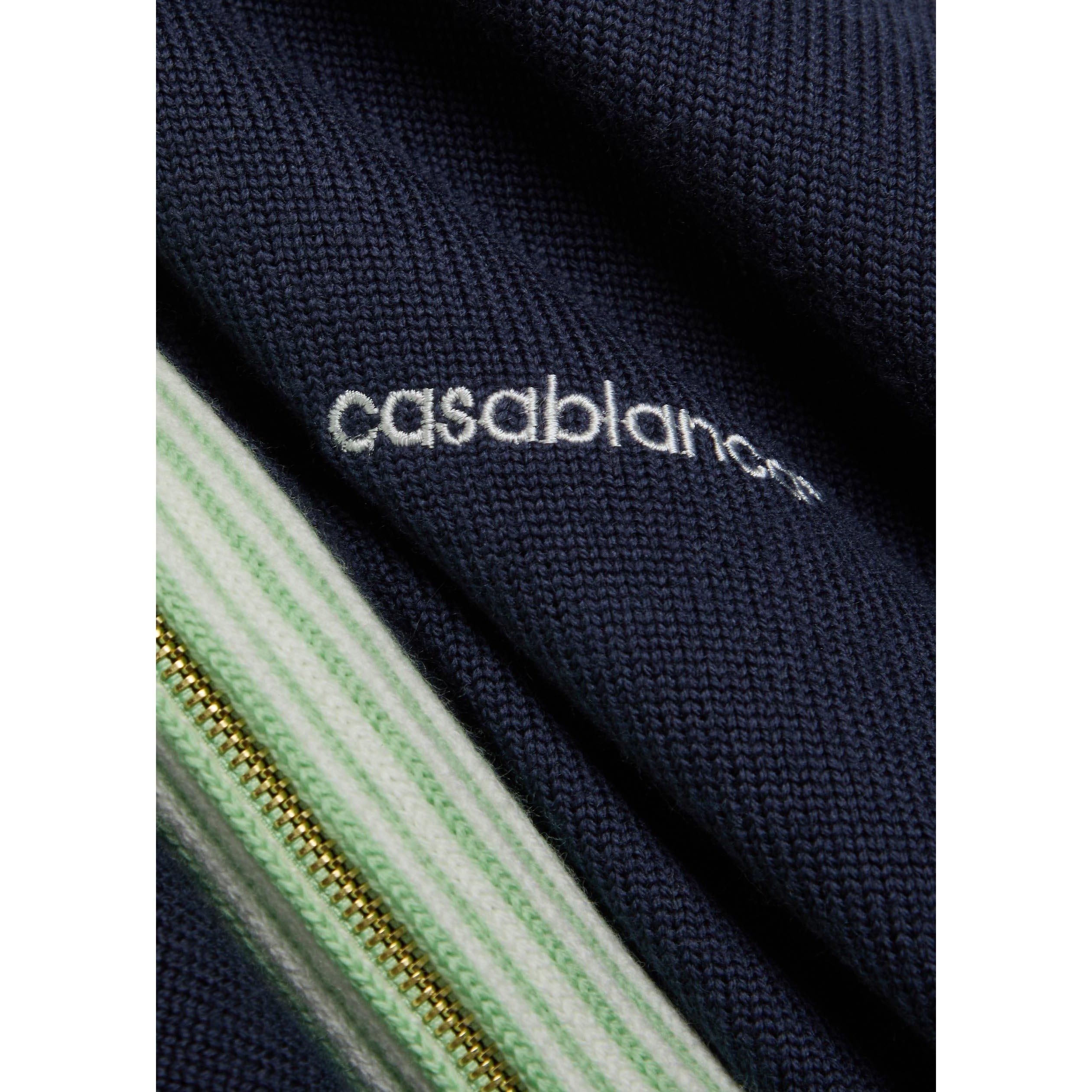 NAVY - Casablanca - Men's Merino Wool Track Jacket - 4