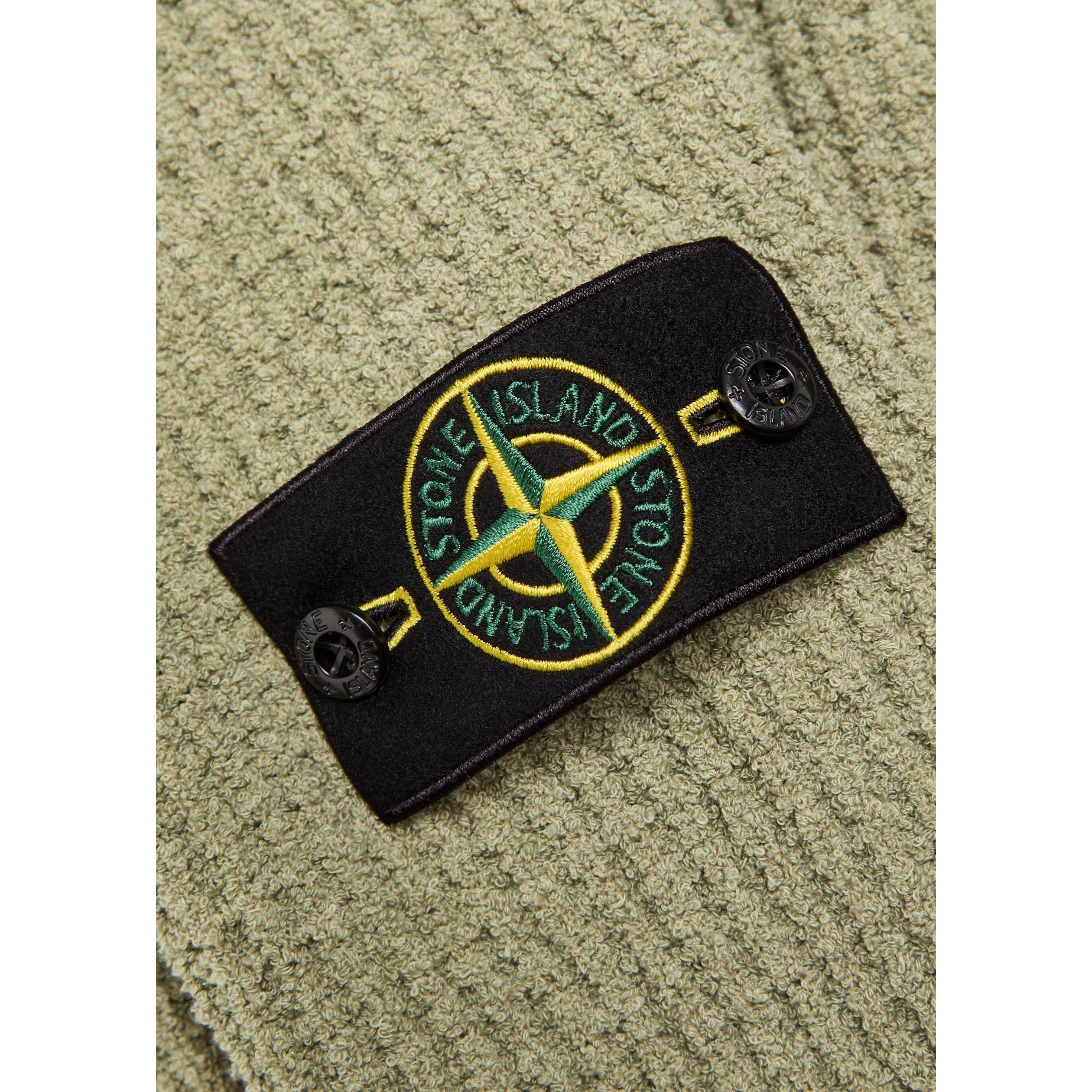 GREEN LIGHT - Stone Island - Men's Bouclé Cotton Relaxed-Fit Crew-Neck Jumper - 4