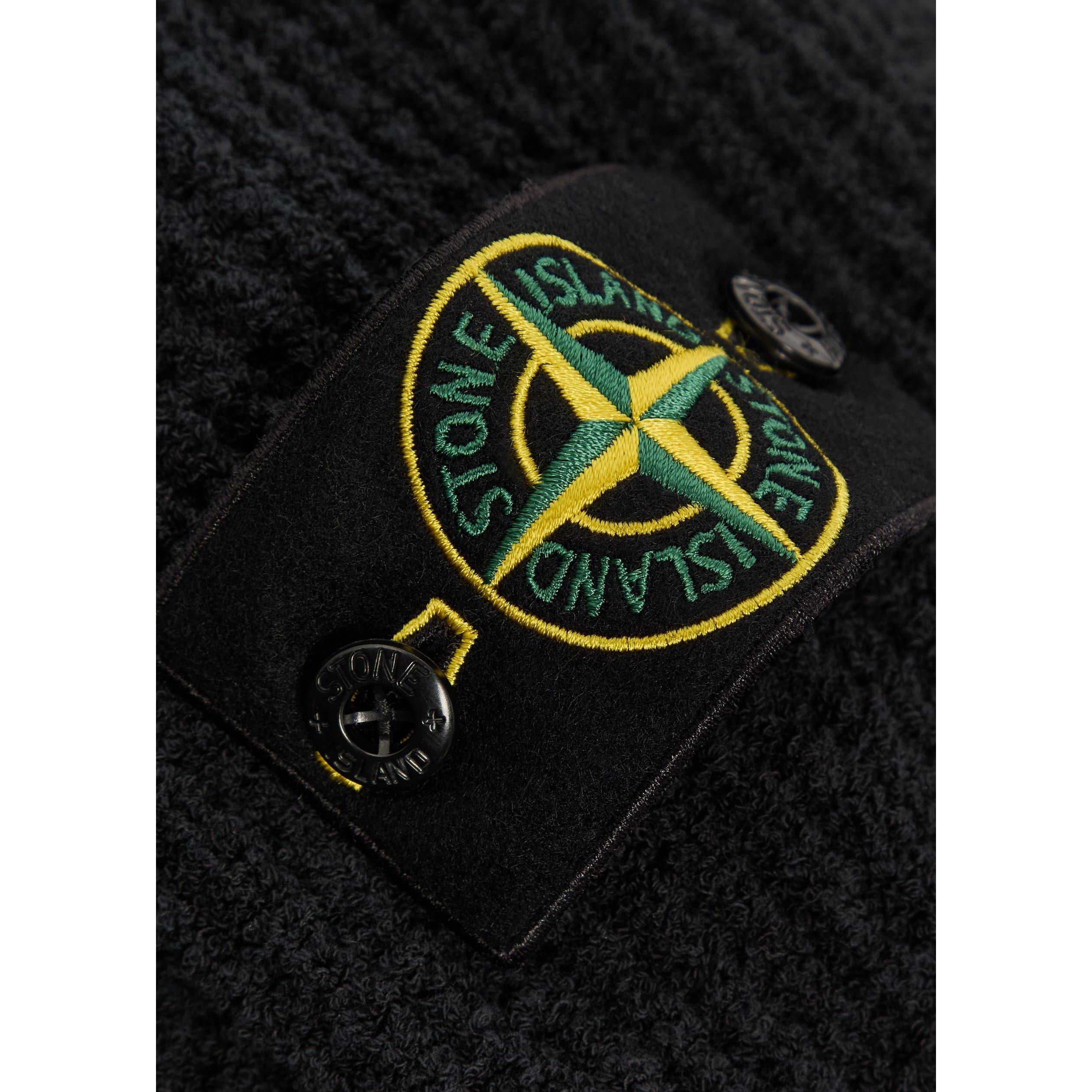 BLACK - Stone Island - SI RIBBED ZIP KNIT HOODIE - 4