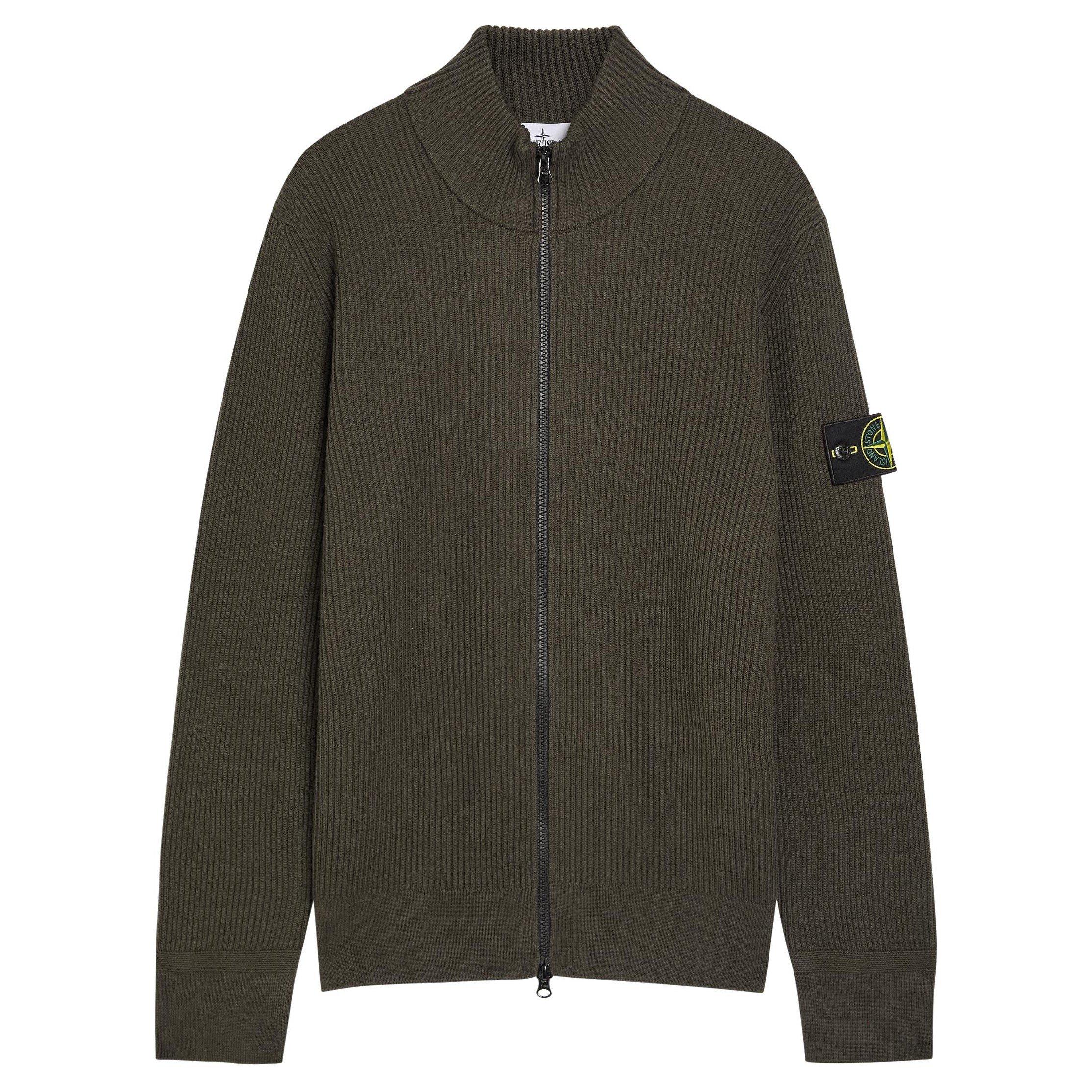 GREY ANTHRACITE - Stone Island - SI FUNNEL NECK CARDIGAN - 1