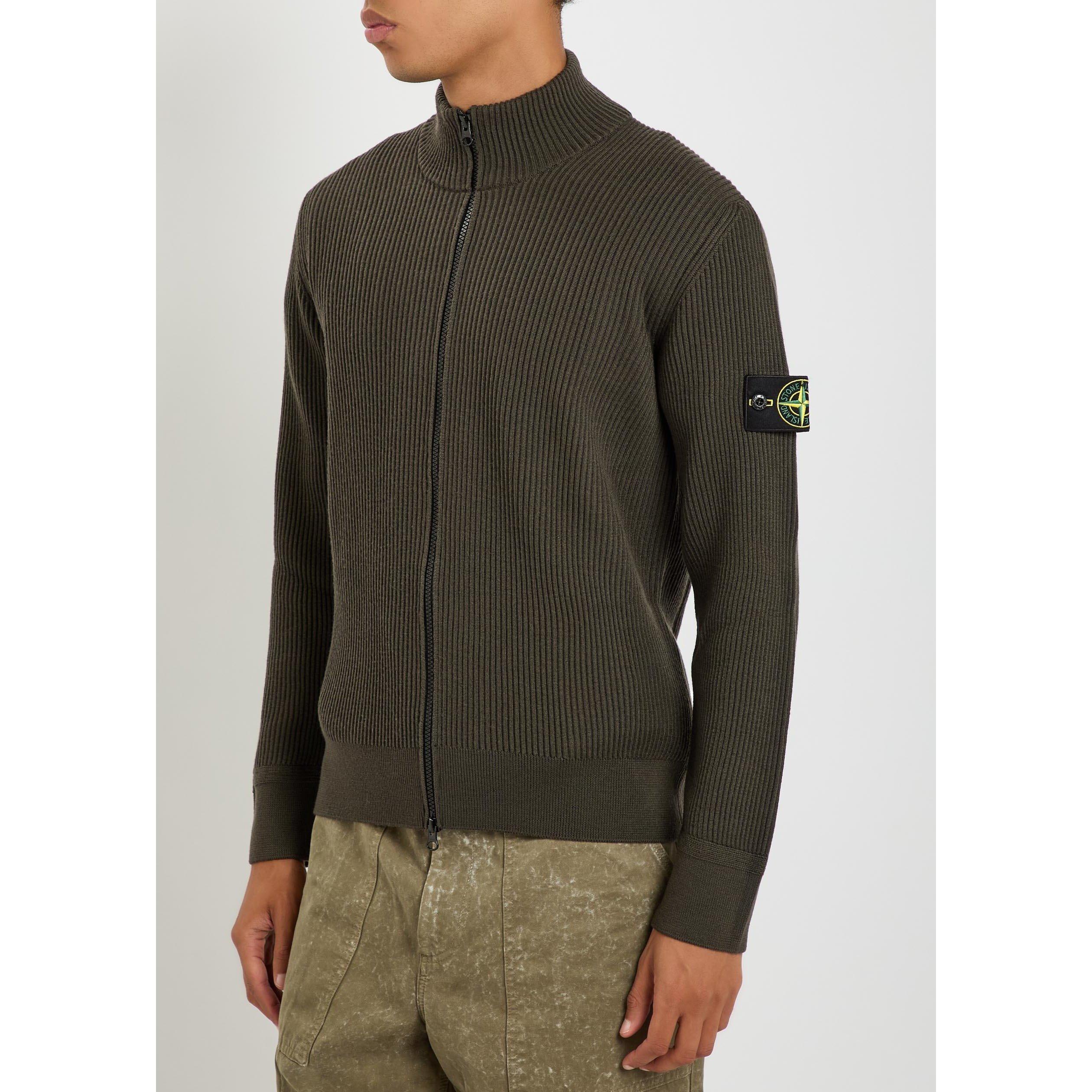 GREY ANTHRACITE - Stone Island - SI FUNNEL NECK CARDIGAN - 2