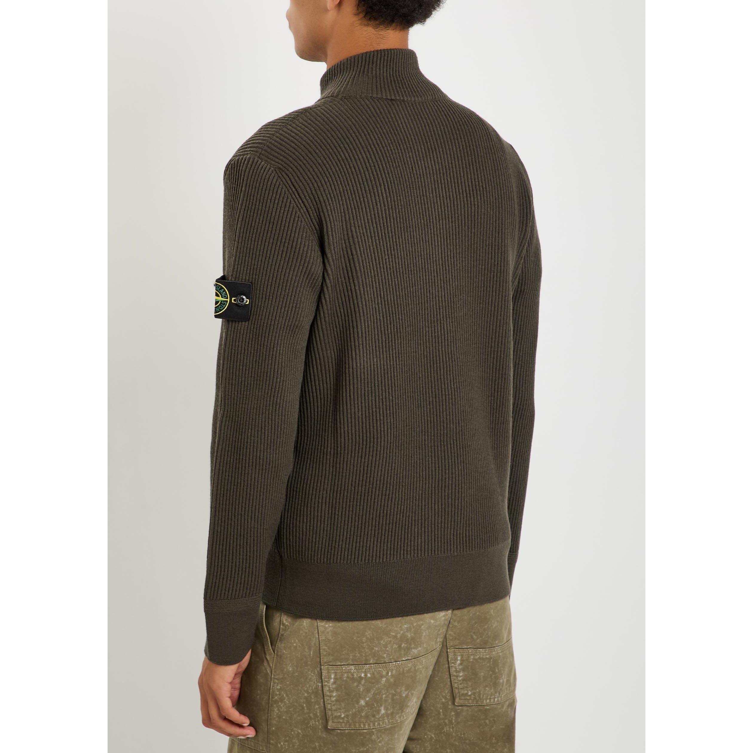 GREY ANTHRACITE - Stone Island - SI FUNNEL NECK CARDIGAN - 3