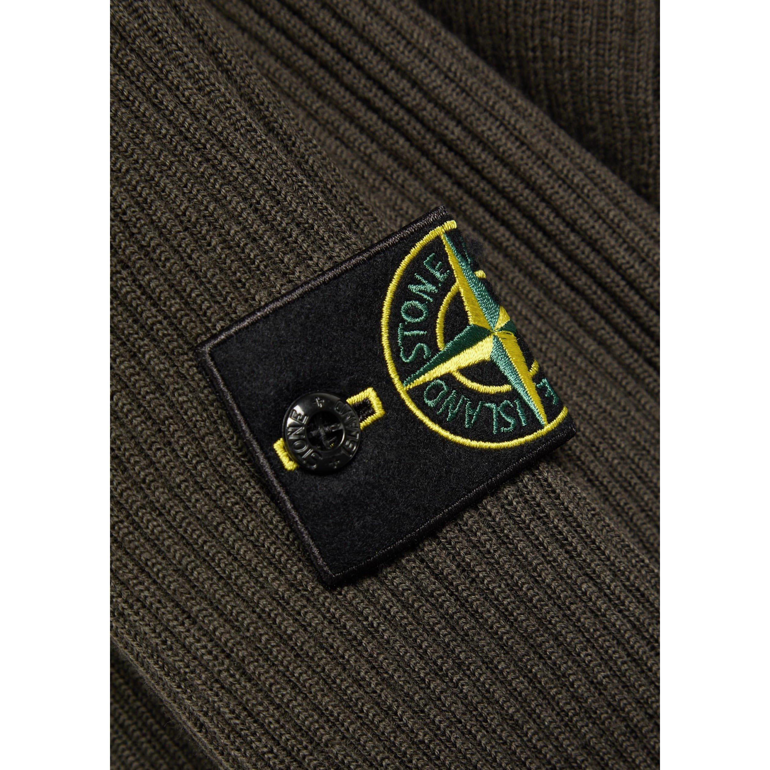 GREY ANTHRACITE - Stone Island - SI FUNNEL NECK CARDIGAN - 4