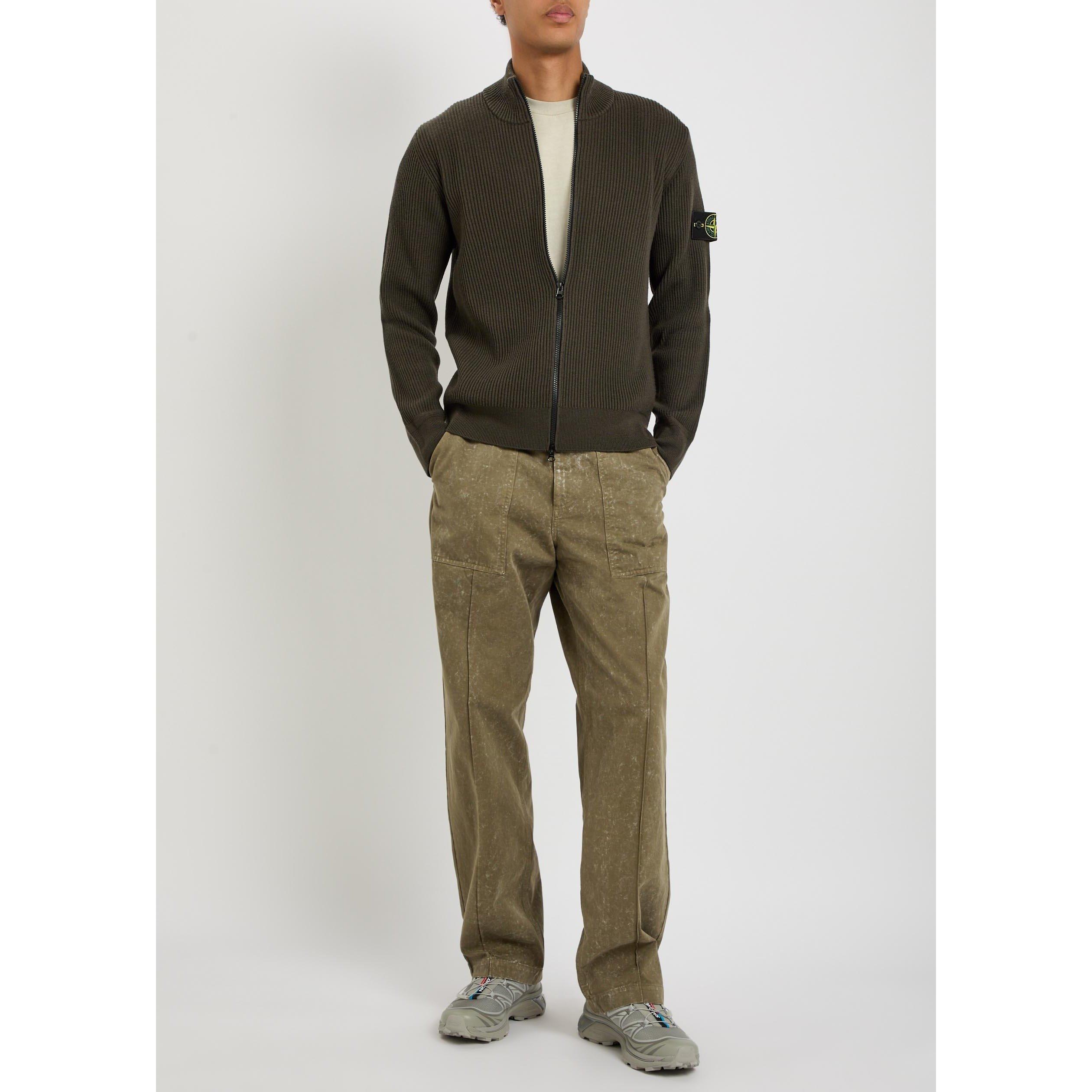 GREY ANTHRACITE - Stone Island - SI FUNNEL NECK CARDIGAN - 5