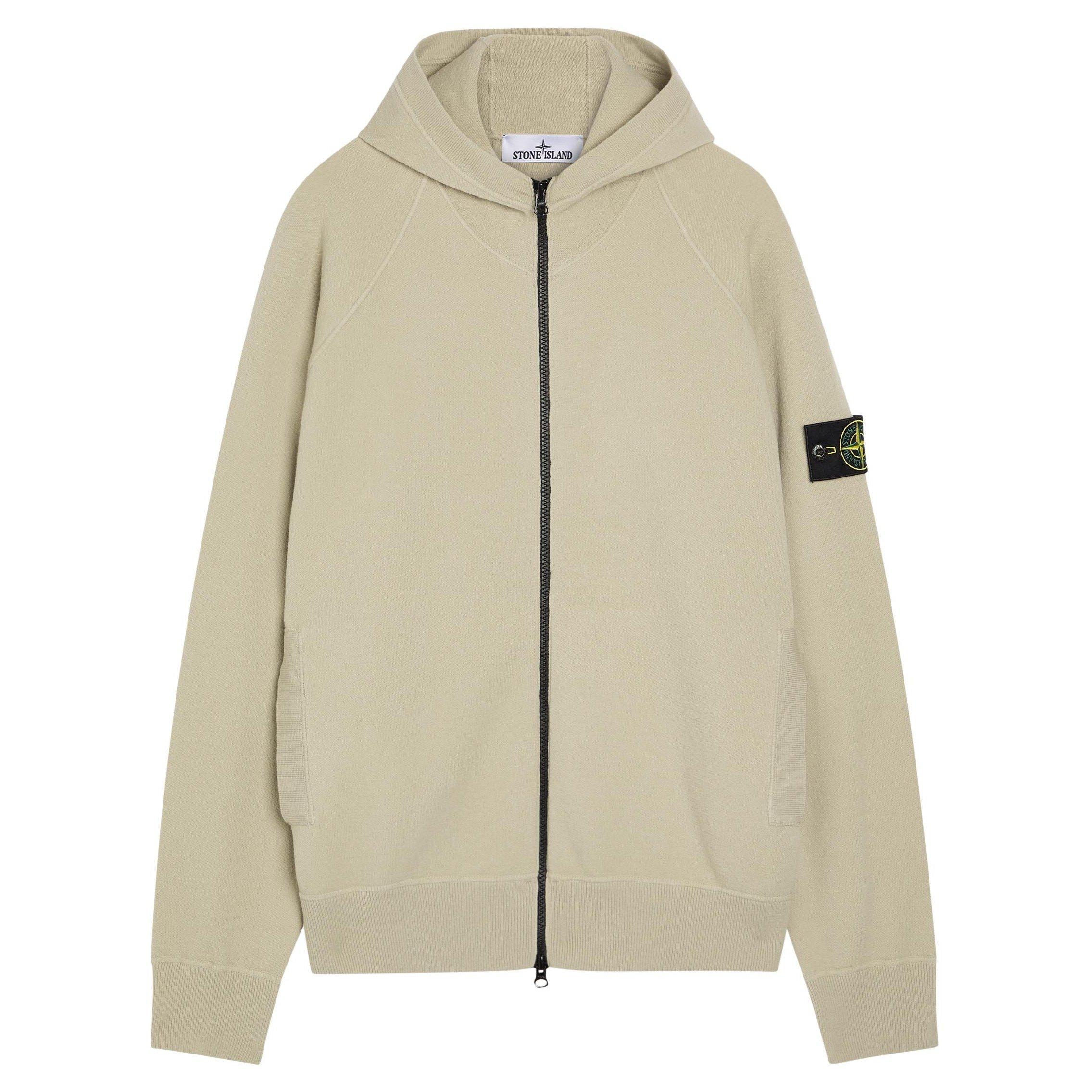 SAND - Stone Island - SI ZIP KNIT HOODIE - 1