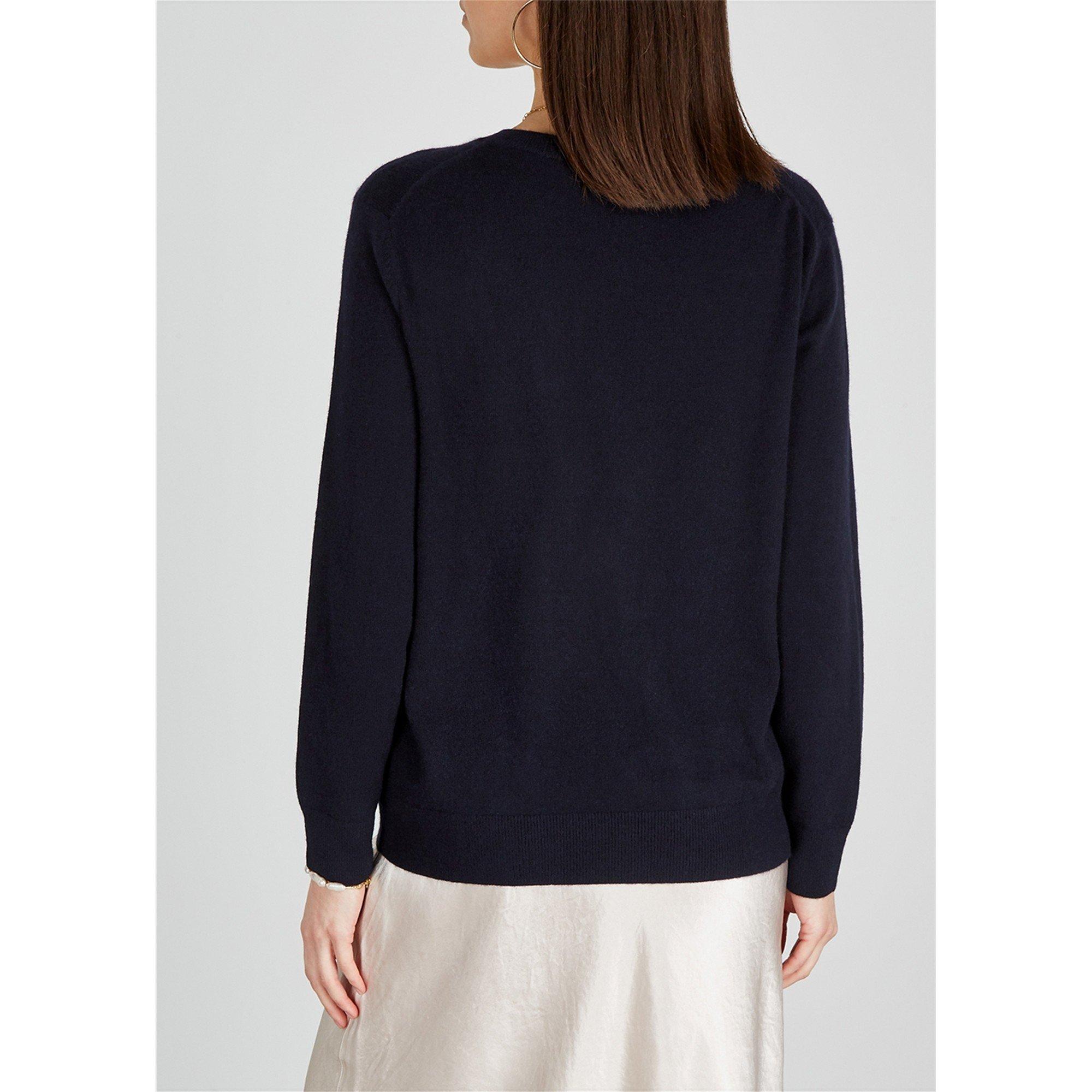 NAVY - Vince - Women's Week End Cashmere V-Neck Jumper - 3