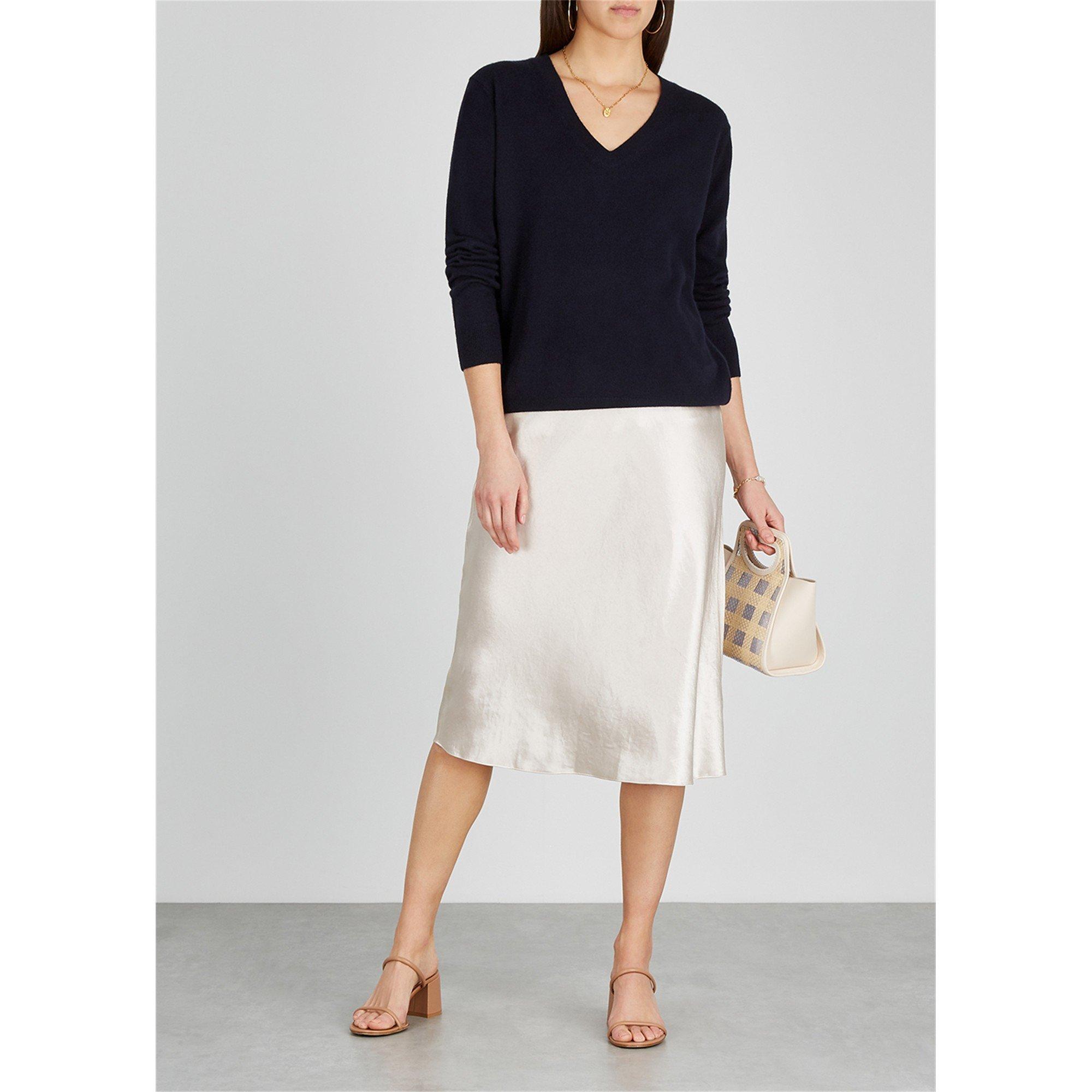 NAVY - Vince - Women's Week End Cashmere V-Neck Jumper - 5