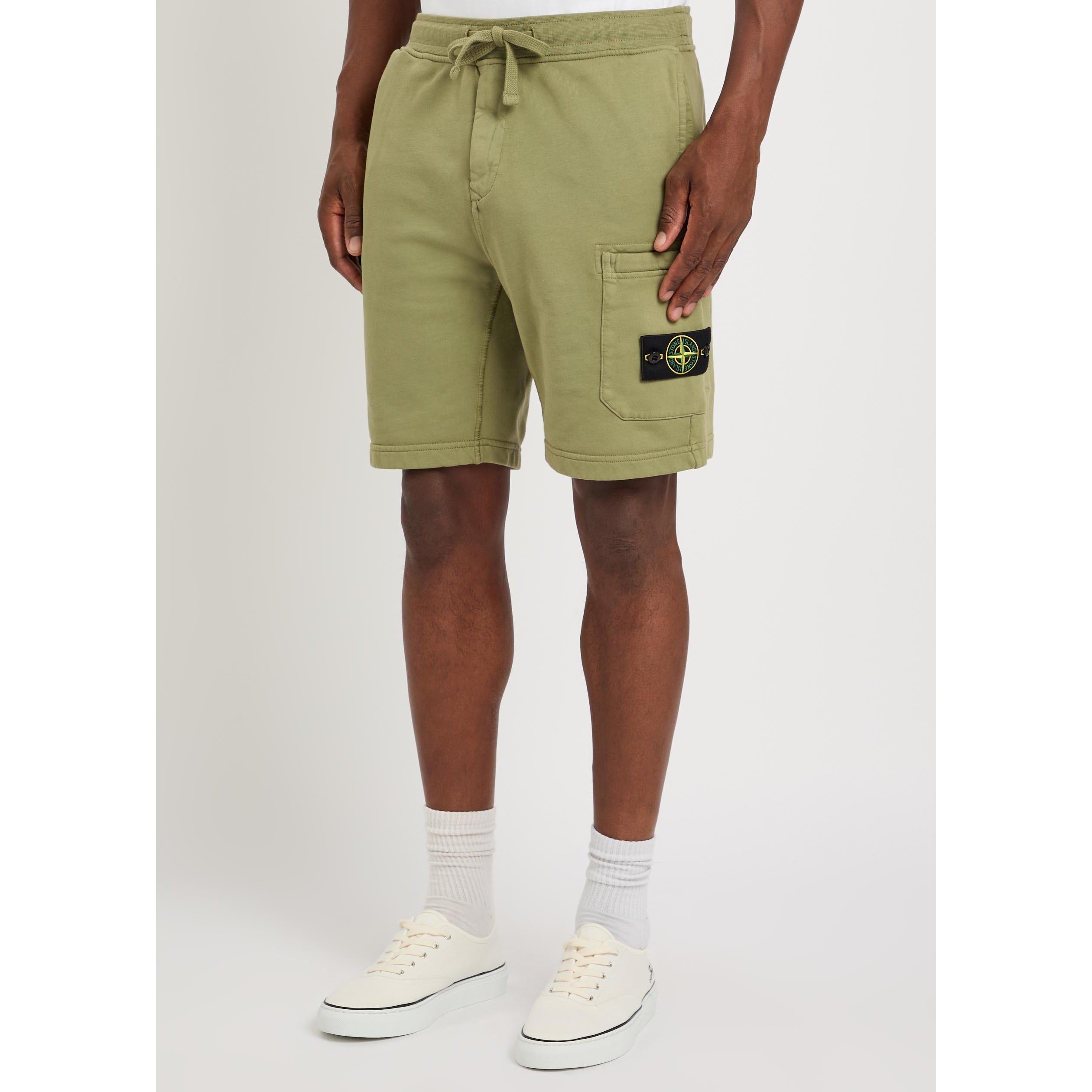 GREEN LIGHT - Stone Island - Men's Badge Cotton Jogger Shorts - 2
