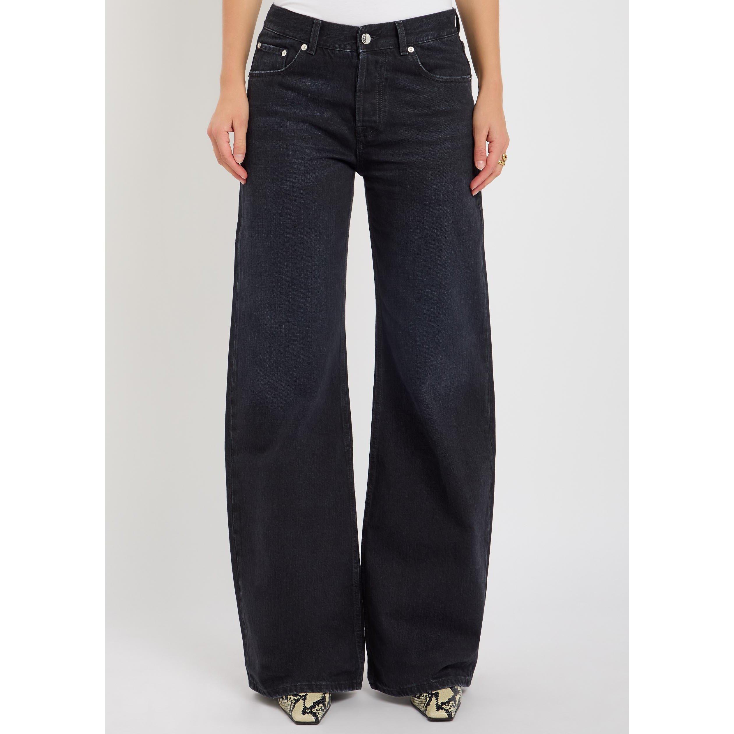BLACK - Armarium - Women's Luke Cotton Wide-Leg Jeans - 2