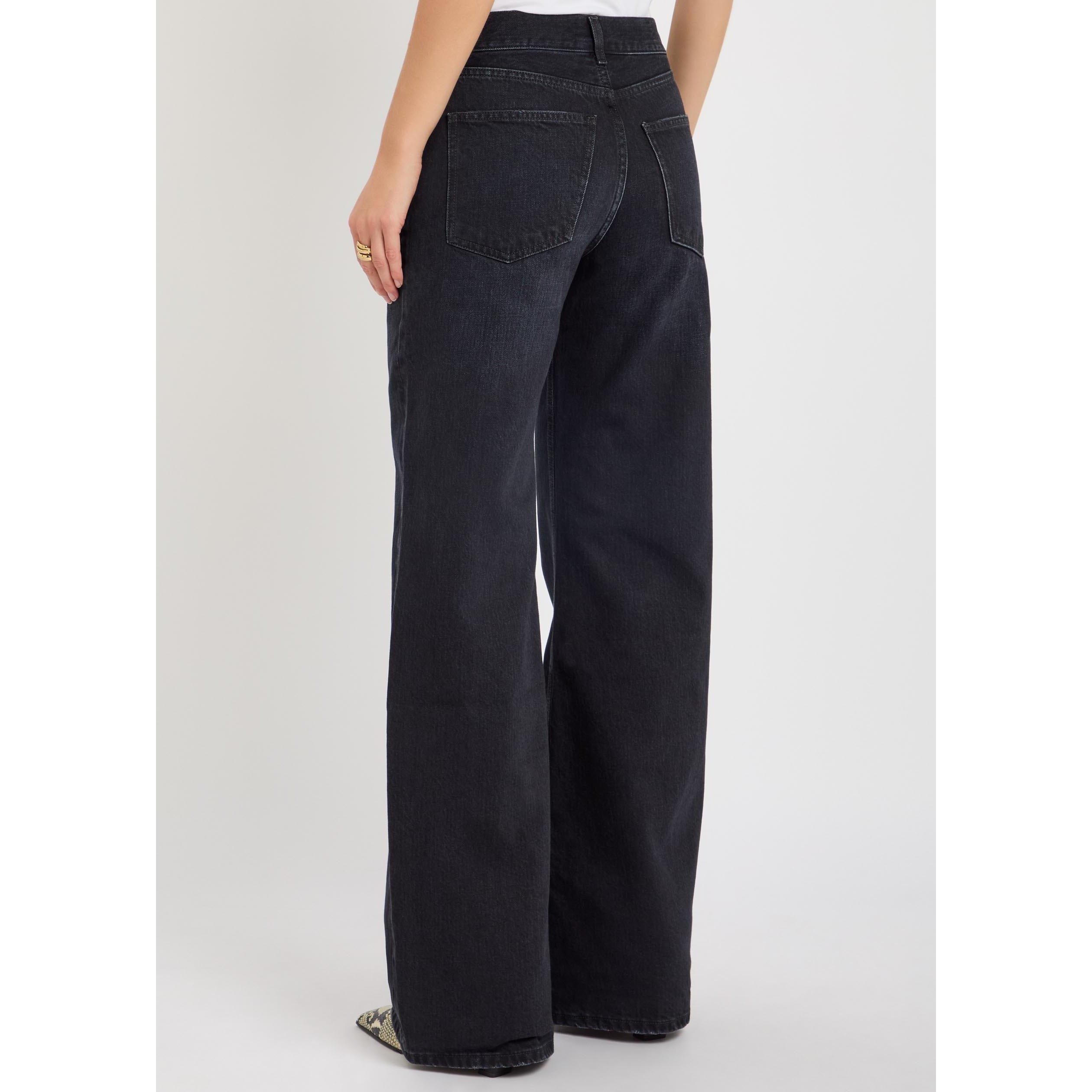 BLACK - Armarium - Women's Luke Cotton Wide-Leg Jeans - 3