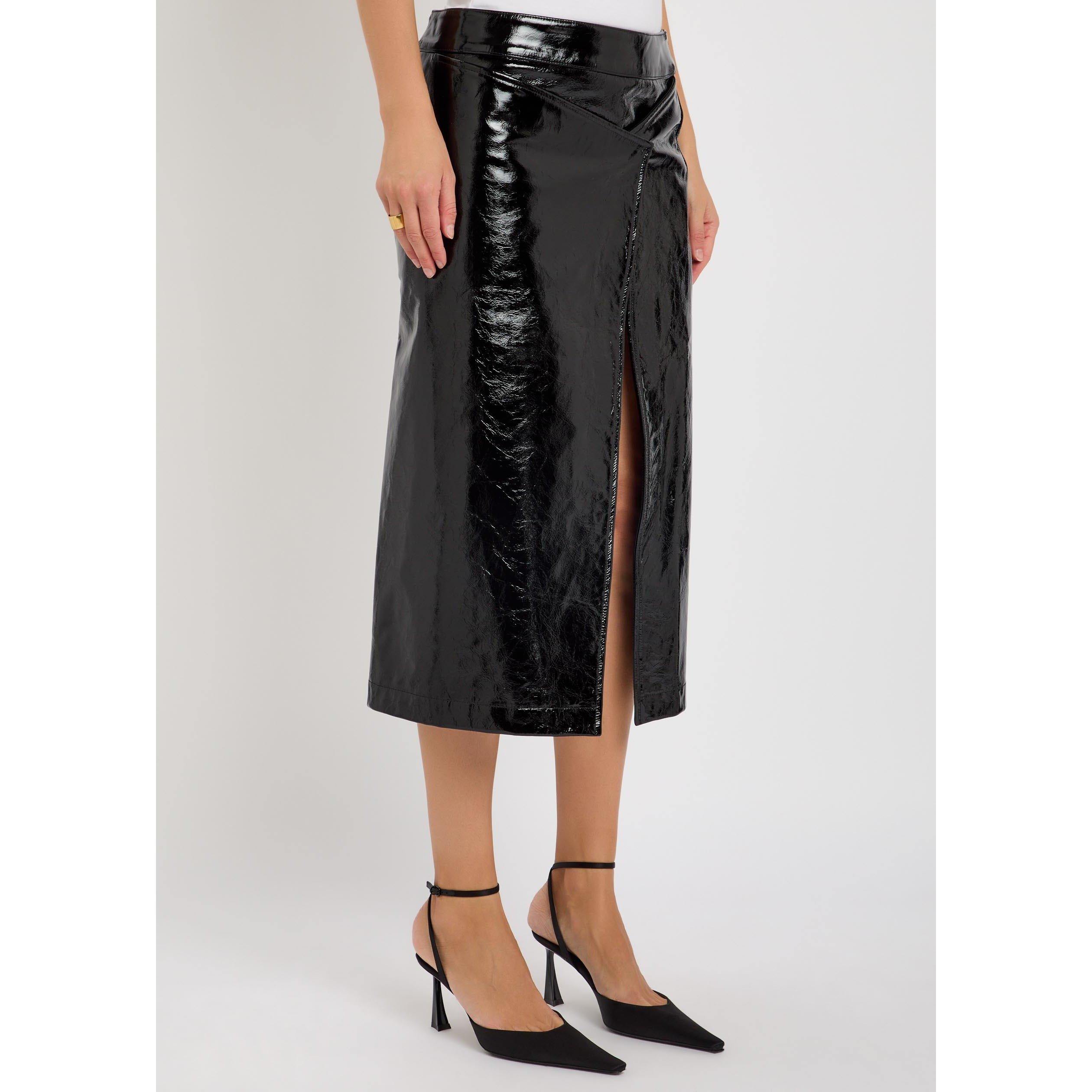 BLACK - Armarium - EMBER SKIRT IN GLOSSY LEATHER - 2