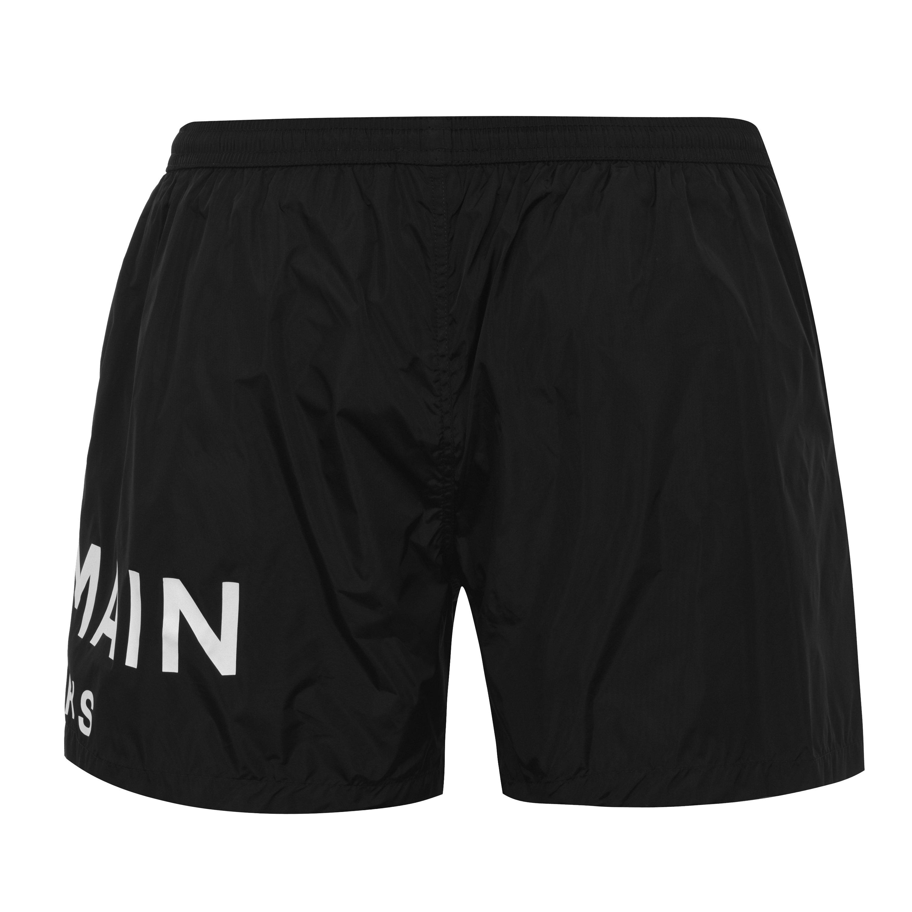 BLACK/WHITE - Balmain - Men's Logo Swim Shorts - 2