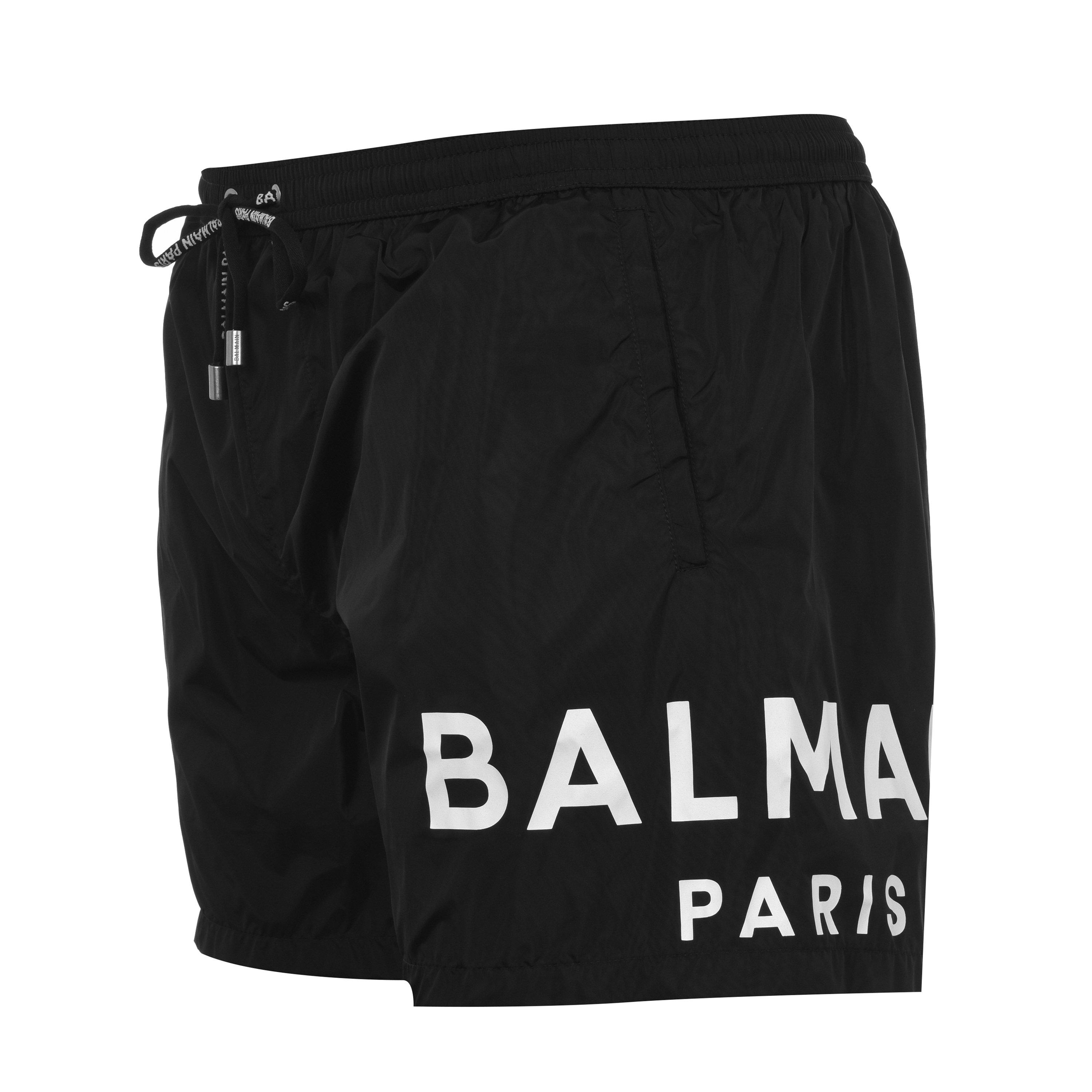 BLACK/WHITE - Balmain - Men's Logo Swim Shorts - 3