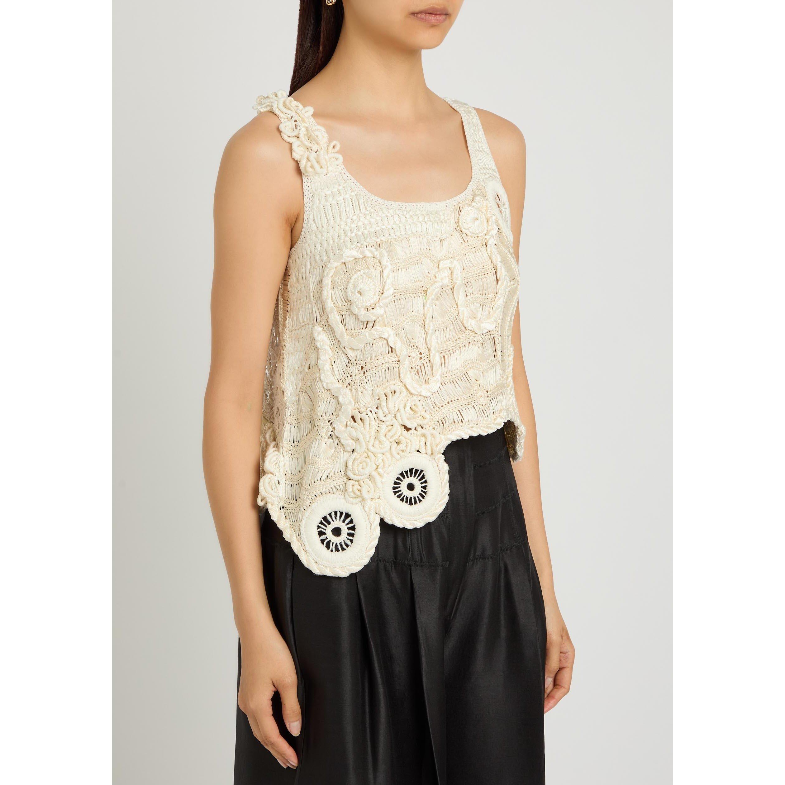 IVORY - Unknown - Women's India Silk-Cotton Oversized Sweater Vest - 2