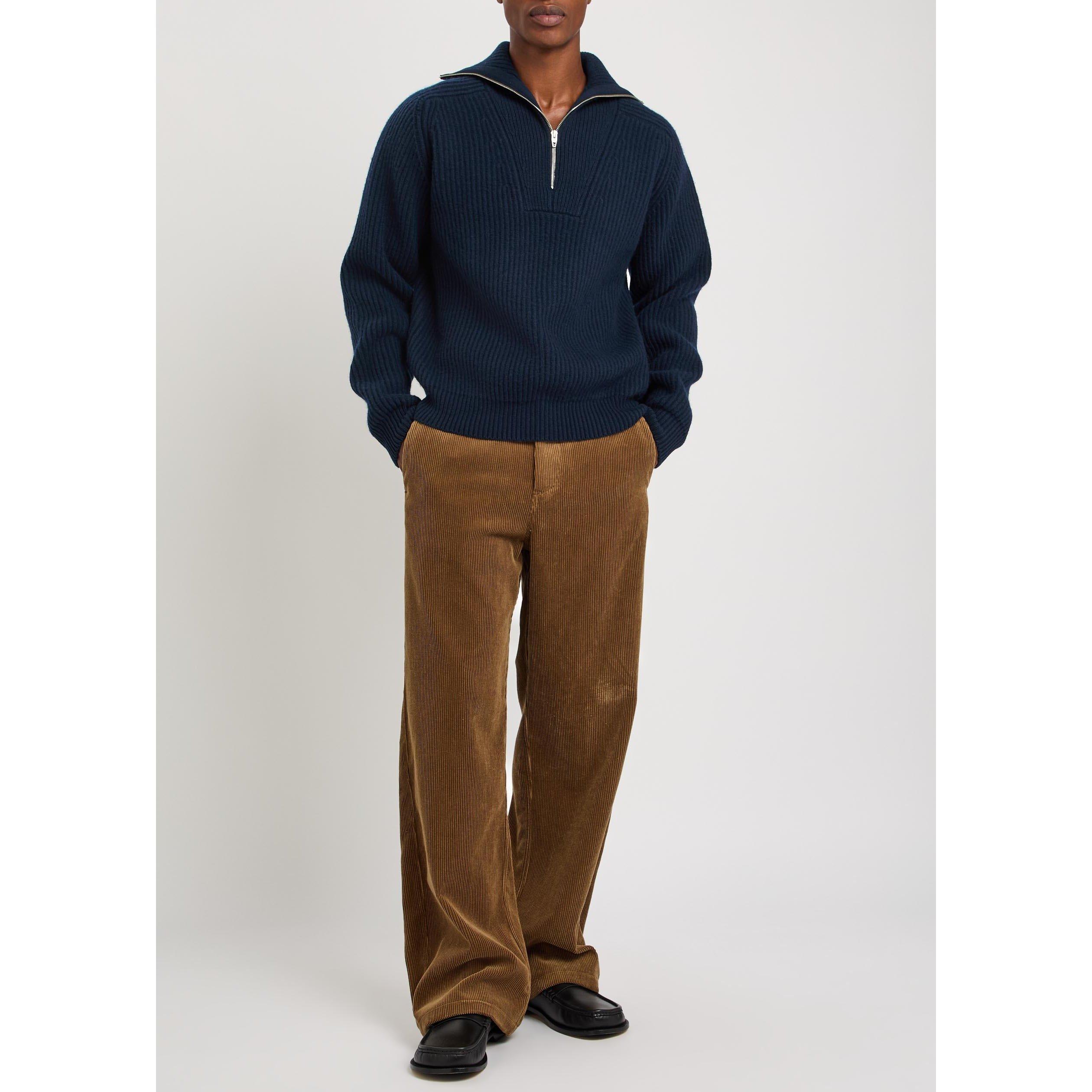 NAVY - Jil Sander - JIL LS HIGH ZIPPED NECK  JUMPE - 5