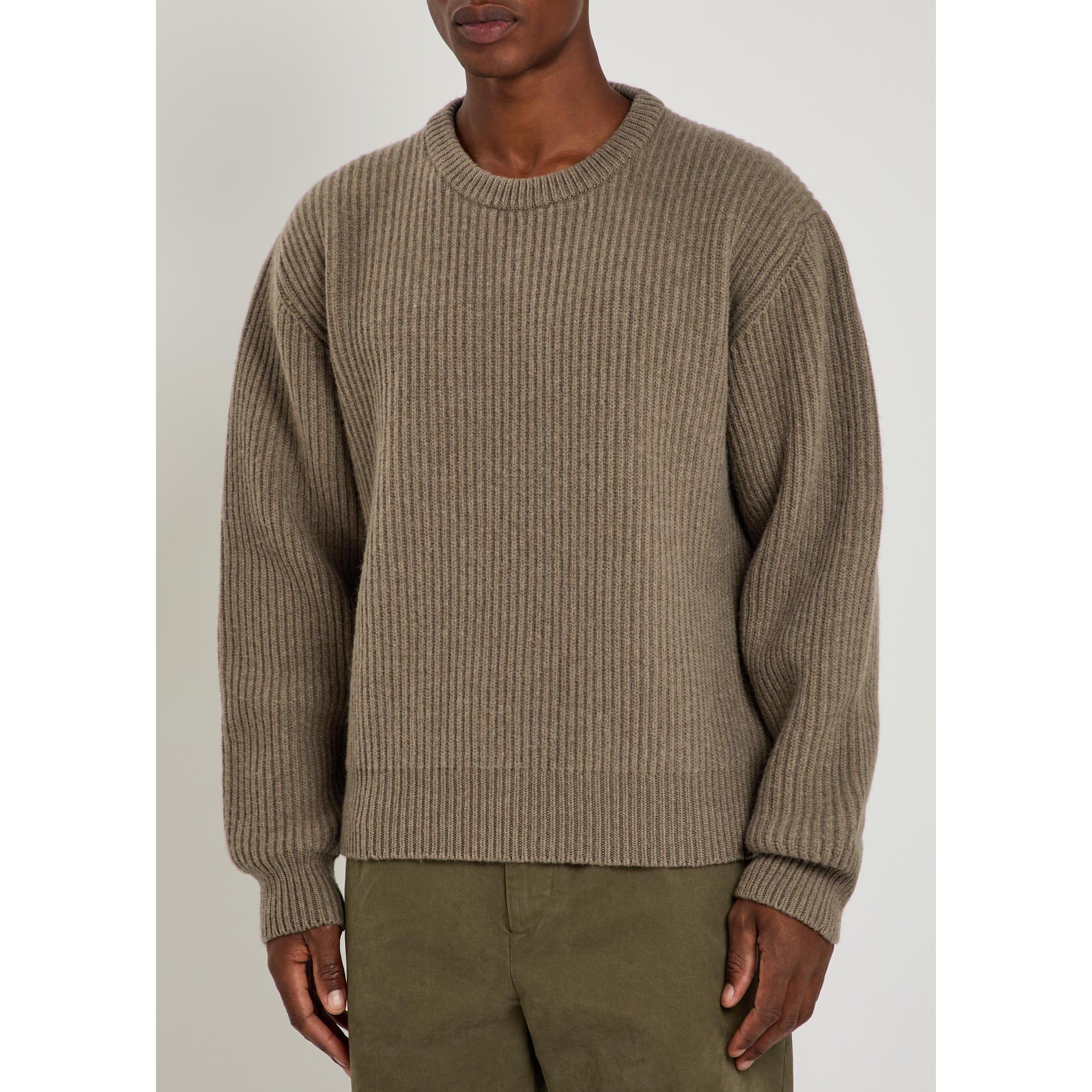 BROWN LIGHT - Jil Sander - Men's Heavyweight Wool Crew-Neck Jumper - 2