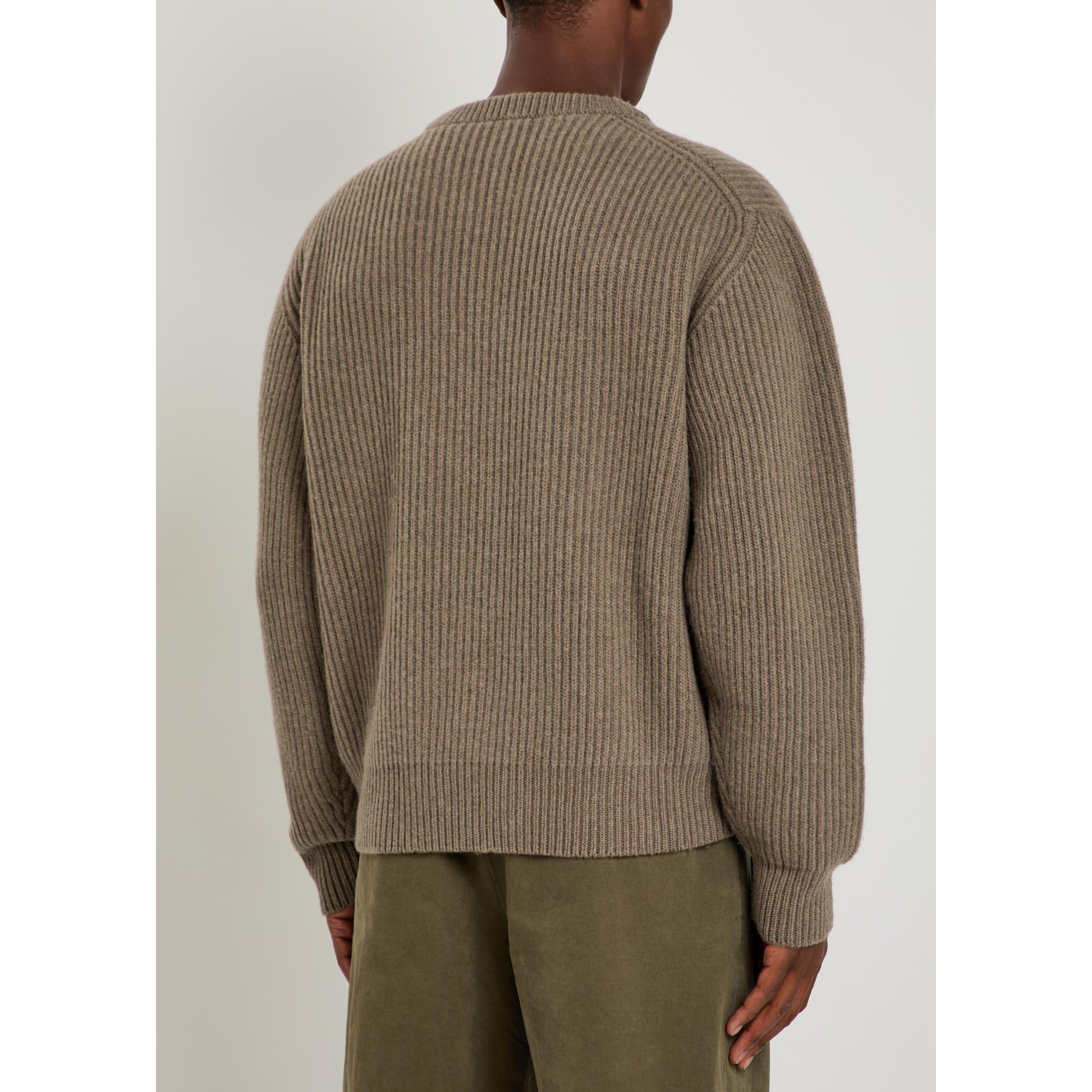 BROWN LIGHT - Jil Sander - Men's Heavyweight Wool Crew-Neck Jumper - 3