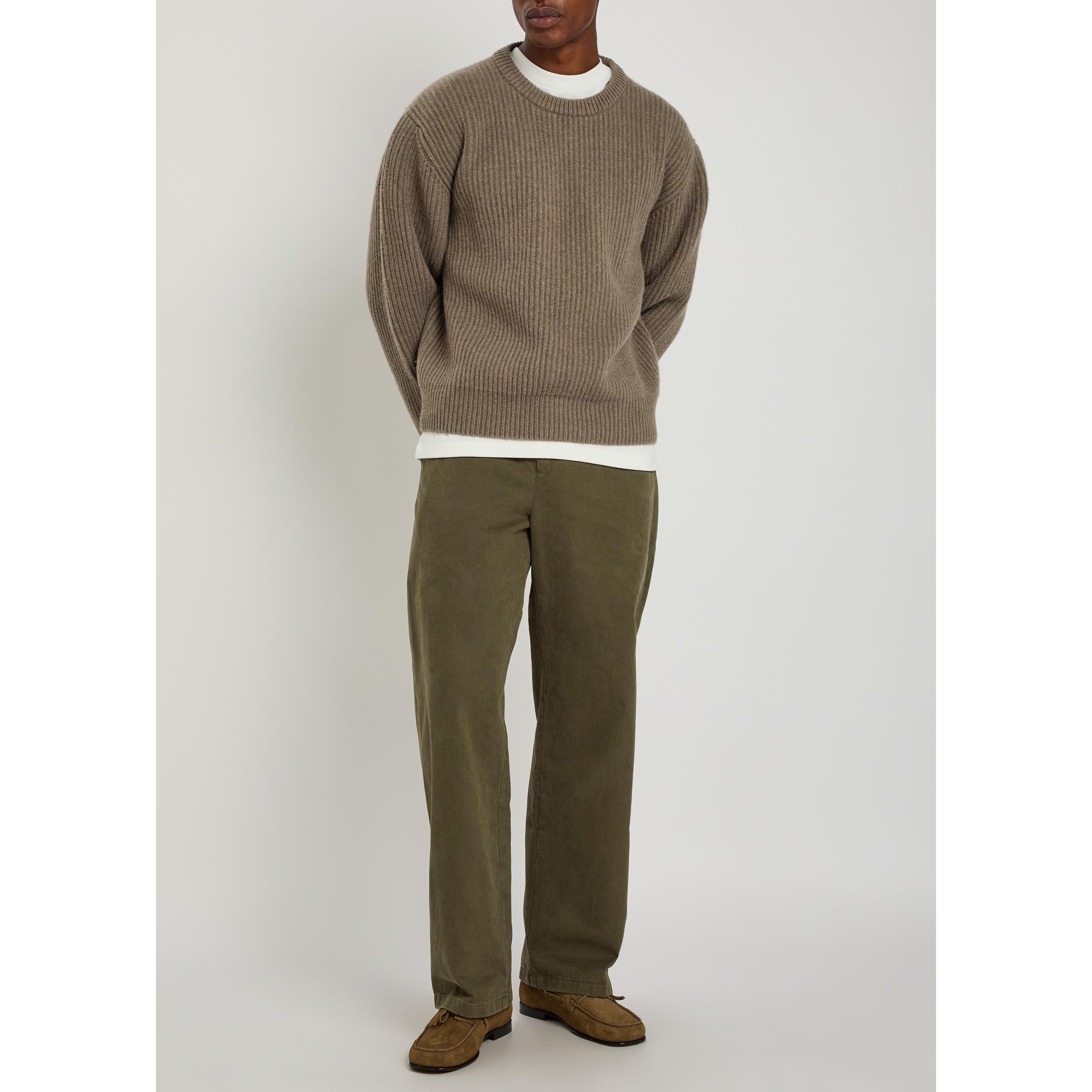 BROWN LIGHT - Jil Sander - Men's Heavyweight Wool Crew-Neck Jumper - 5
