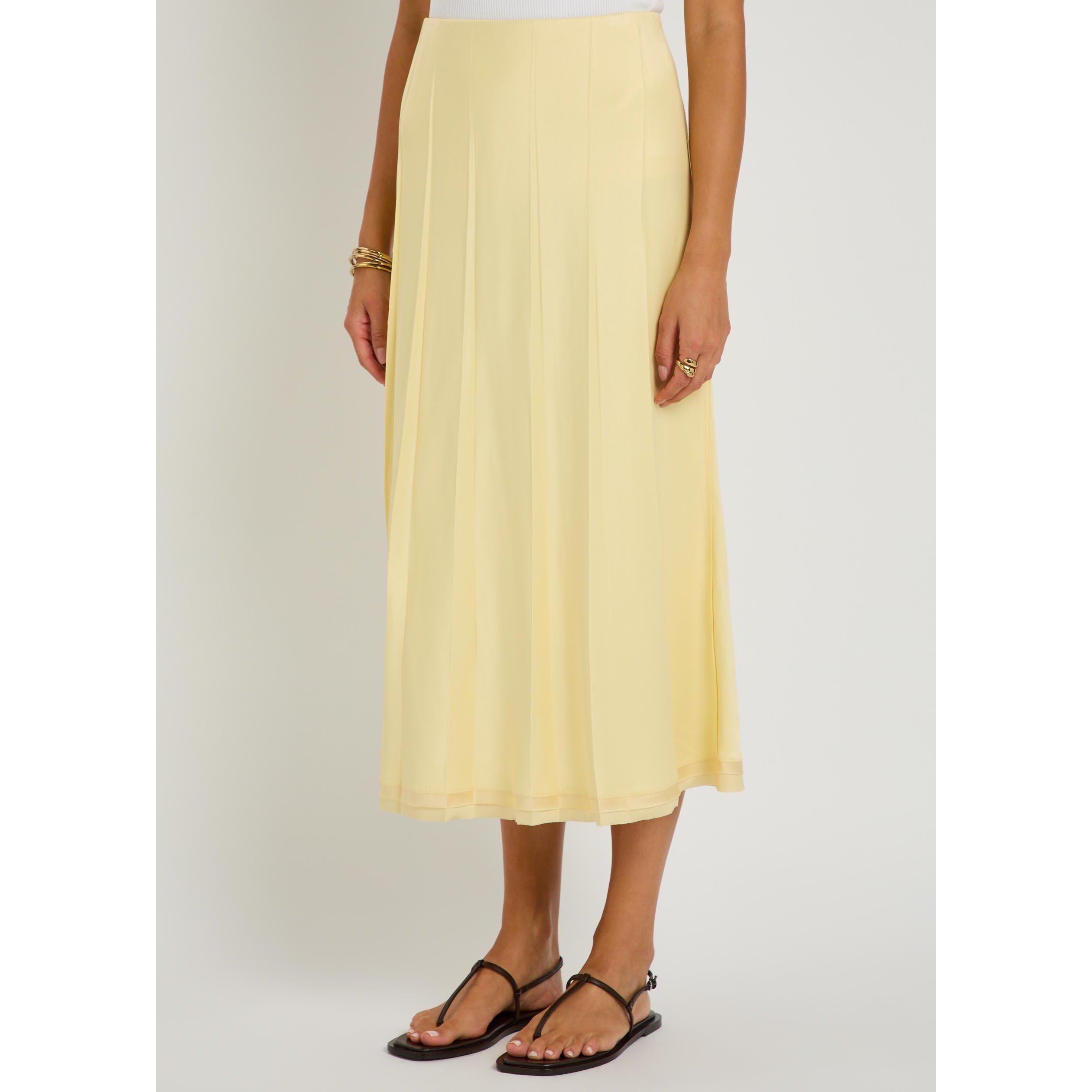YELLOW - Vince - SS CREASED PLEATED MIDI SKIRT - 2